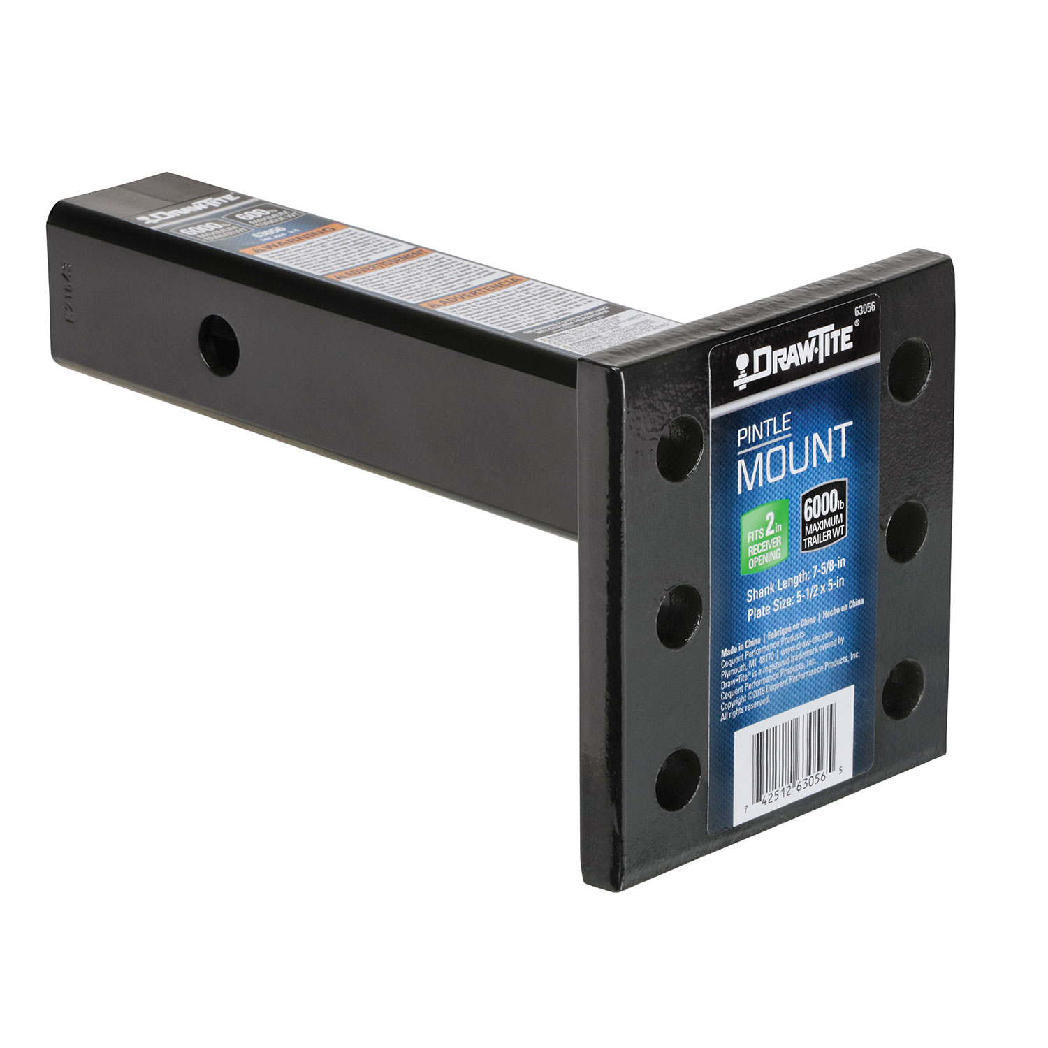 Draw-tite Pintle Hook Mounting Plate, 6,000 lbs. Capacity, Fits 2 in. Receiver thumbnail 1