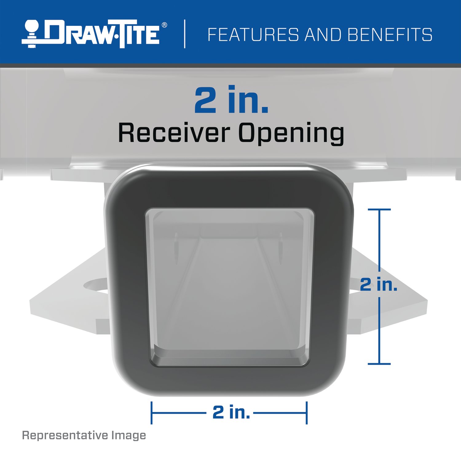 Draw-tite Ultra Frame® Class 5 Trailer Hitch, 2" Square Receiver, Black for Select Chevrolet Silverado 2500 HD, Chevrolet Silverado 3500 HD, GMC Sierra 2500 HD, GMC Sierra 3500 HD 41950 thumbnail 1