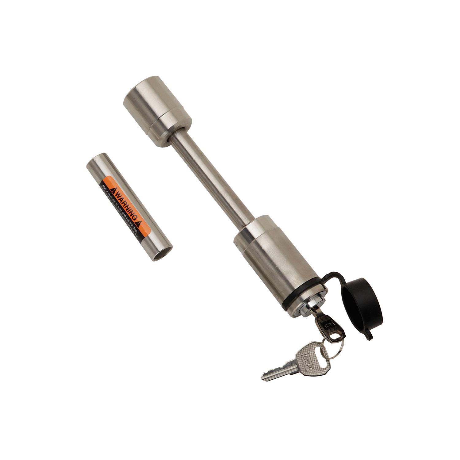 Draw-tite Trailer Hitch Lock, Fits 1-1/4 in. & 2 in. Receivers, 1/2 in. & 5/8 in. Pin Diameter, Dogbone Style, Stainless Steel DT580405 thumbnail 0