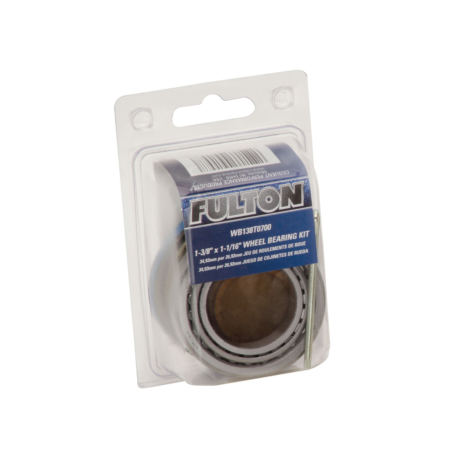 Fulton Trailer Wheel Bearing Kit, 1-3/8 in. & 1-1/16 in. Diameter, w/ Dust Cover thumbnail 1
