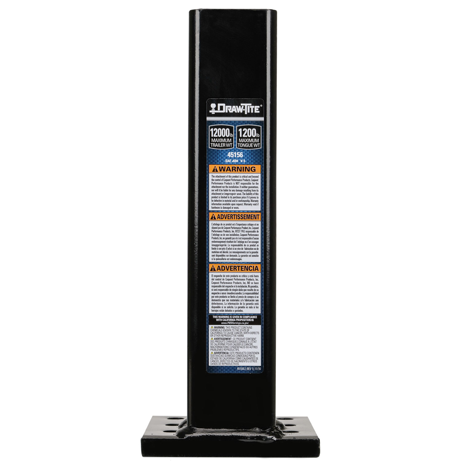 Draw-tite Titan   Pintle Hook Mounting Plate, Fits 2-1/2 in. Receiver, 12,000 lbs. Capacity thumbnail 6