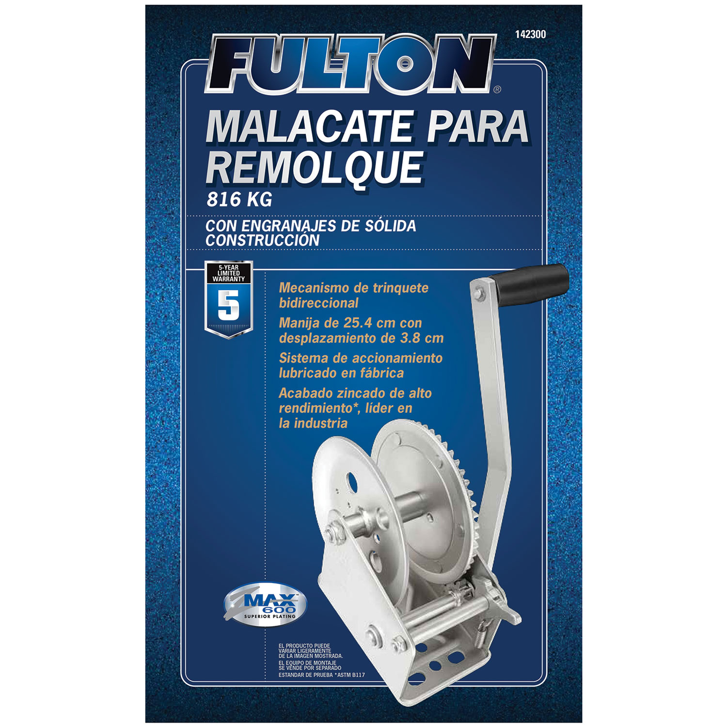 Fulton XLT  Marine Trailer Winch, Single-Speed, 1,800 lbs. Capacity, No Strap thumbnail 2