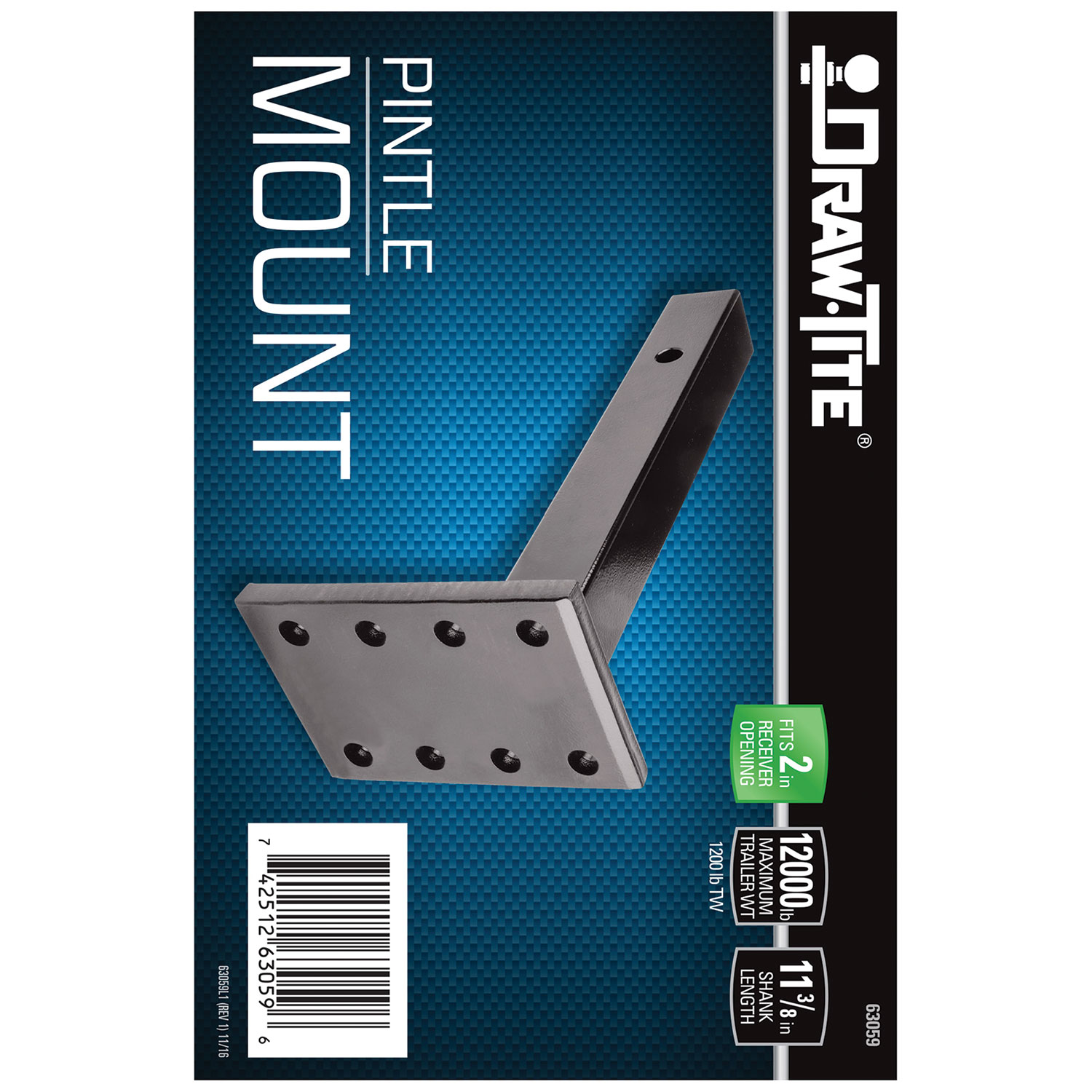 Draw-tite Pintle Hook Mounting Plate, Fits 2 in. Receiver, 12,000 lbs. Capacity thumbnail 4