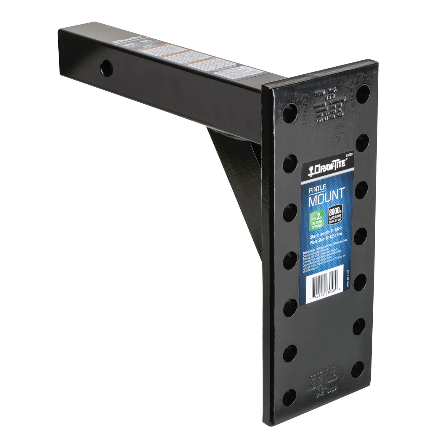 Draw-tite Pintle Hook Mounting Plate, Fits 2 in. Receiver, 8,000 lbs. Capacity thumbnail 1