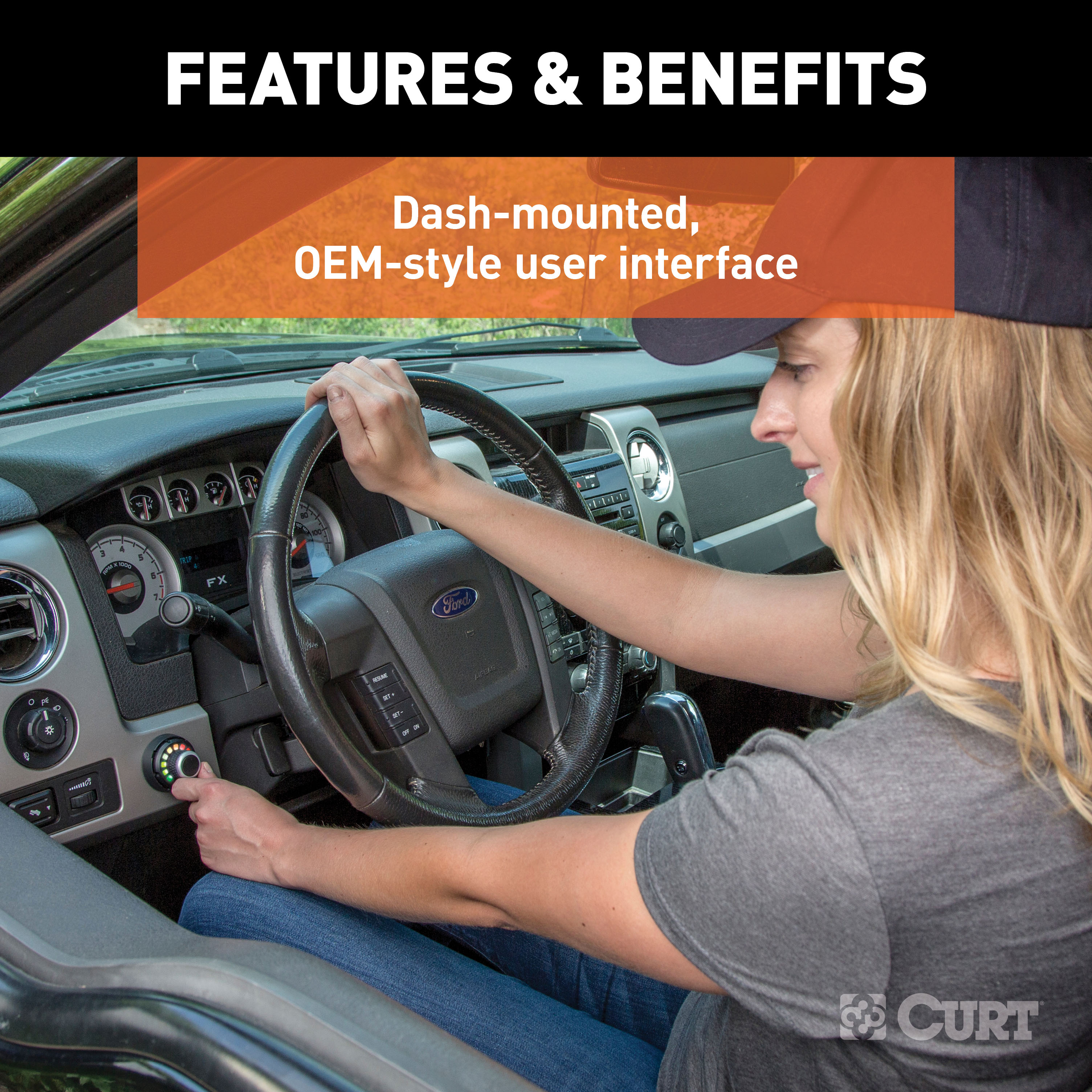 2014-2019 GMC Sierra 3500 HD CURT Spectrum Integrated Proportional Trailer Brake Controller thumbnail 6