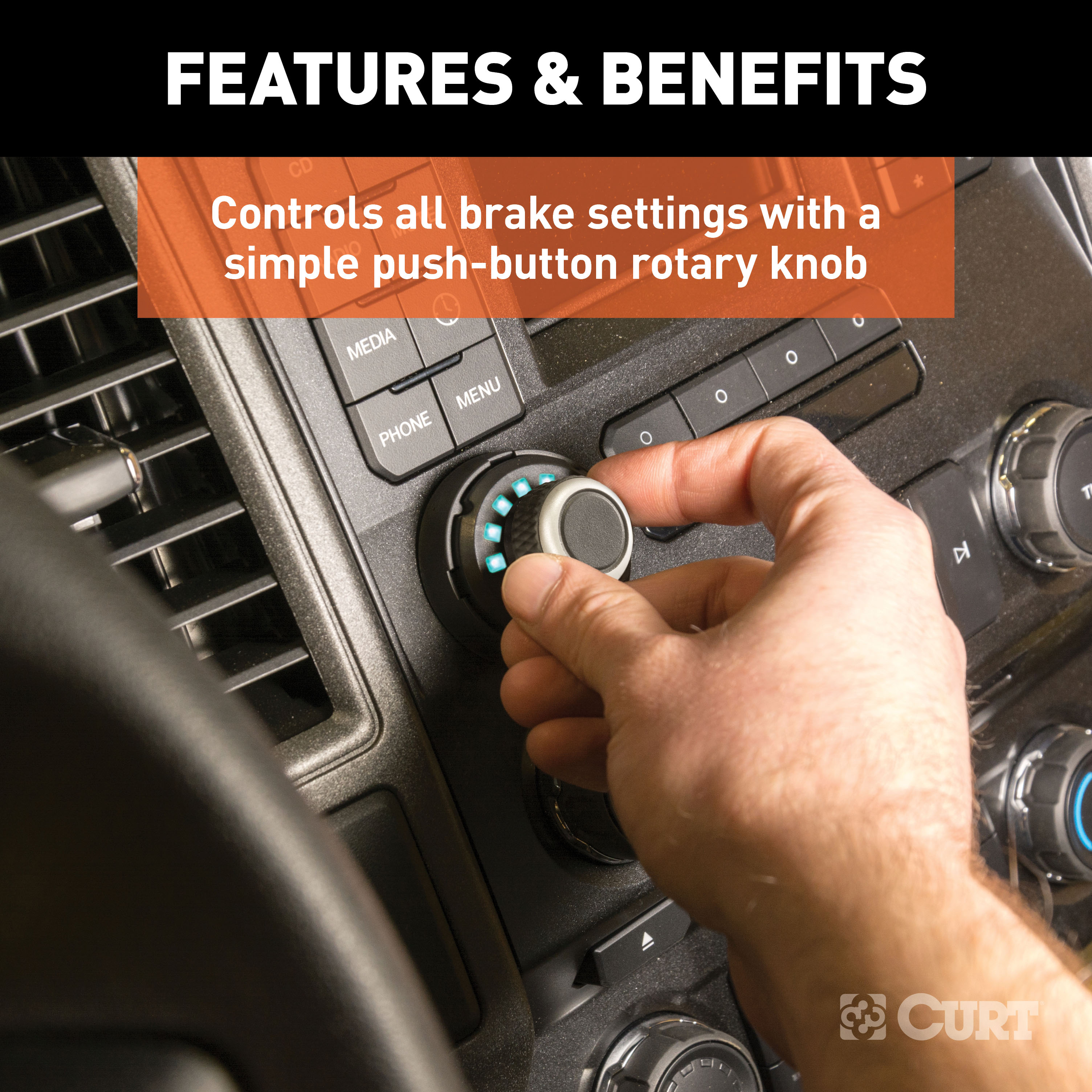 2009-2014 Ford E-350 Super Duty CURT Spectrum Integrated Proportional Trailer Brake Controller thumbnail 5