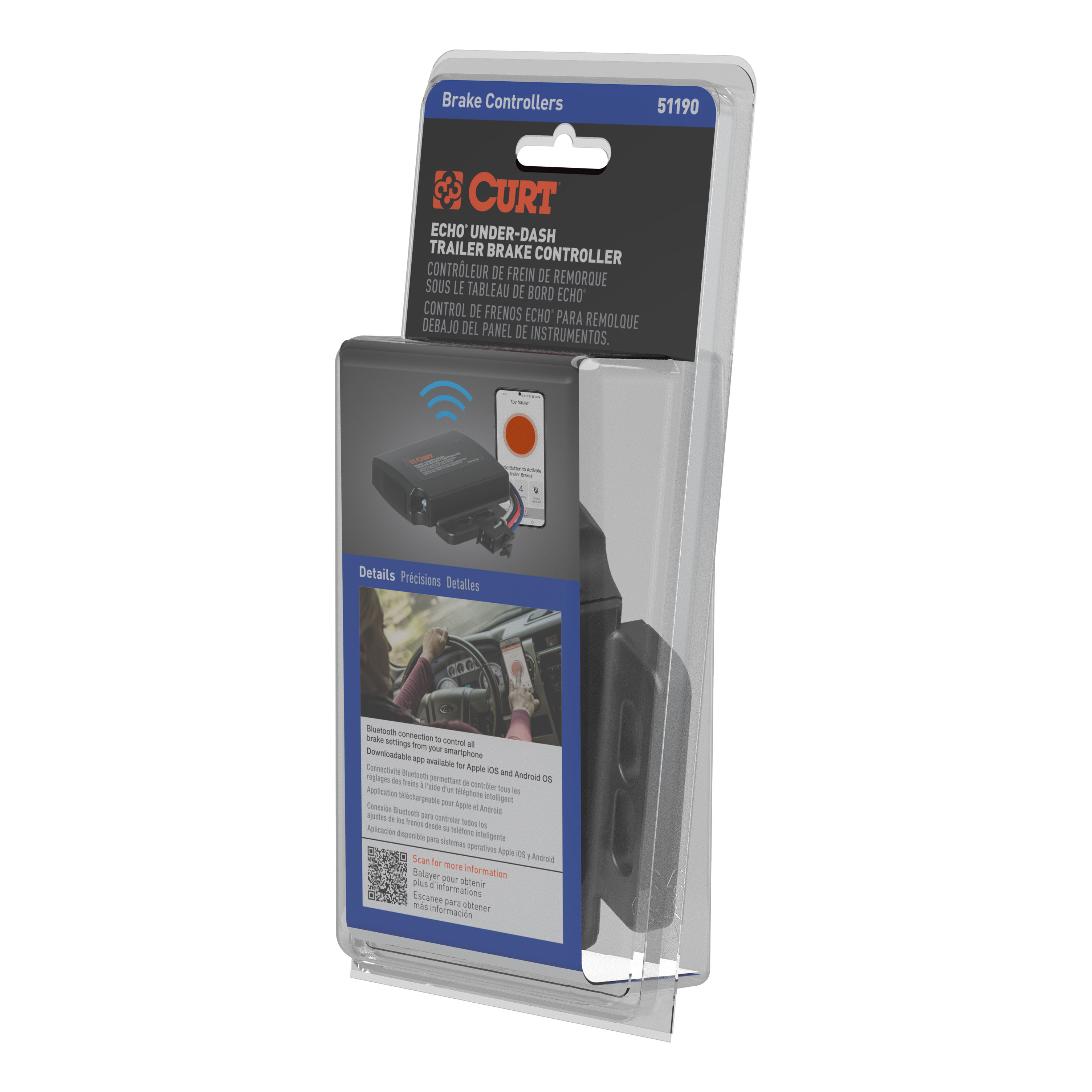 2021-2024 Hyundai Palisade CURT Echo Bluetooth Tri-axis inertia Under-Dash Trailer Brake Controller 1-4 Axles thumbnail 8