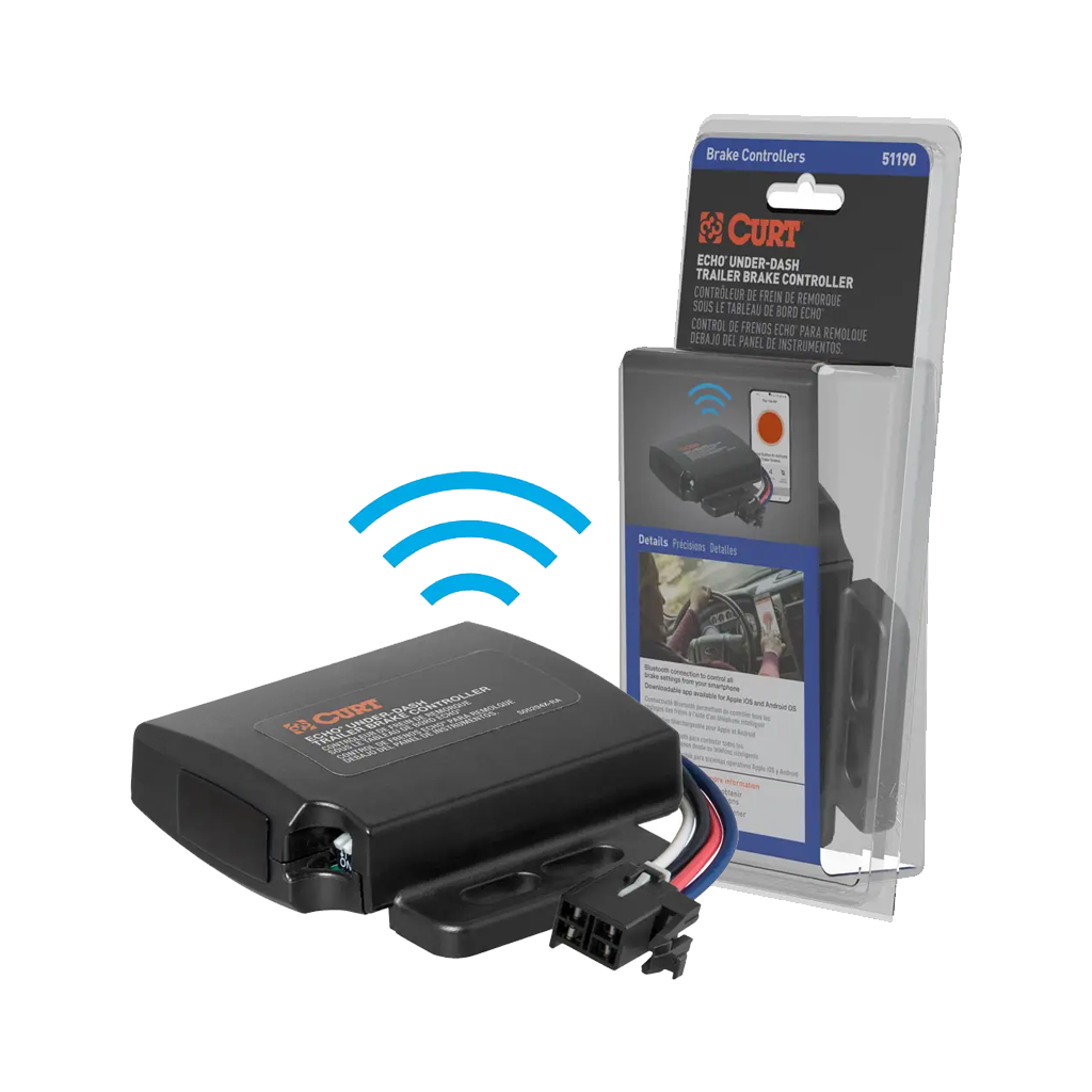 2015-2020 GMC Yukon XL CURT Echo Bluetooth Tri-axis inertia Under-Dash Trailer Brake Controller 1-4 Axles thumbnail 0