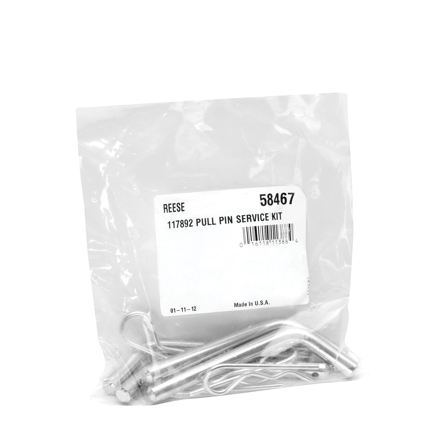 Reese Replacement Part, Hole Style Pins (Qty. 4) & Clips (Qty. 4) for Reese Outboard Fifth Wheel Mounting Rails #30153 thumbnail 1