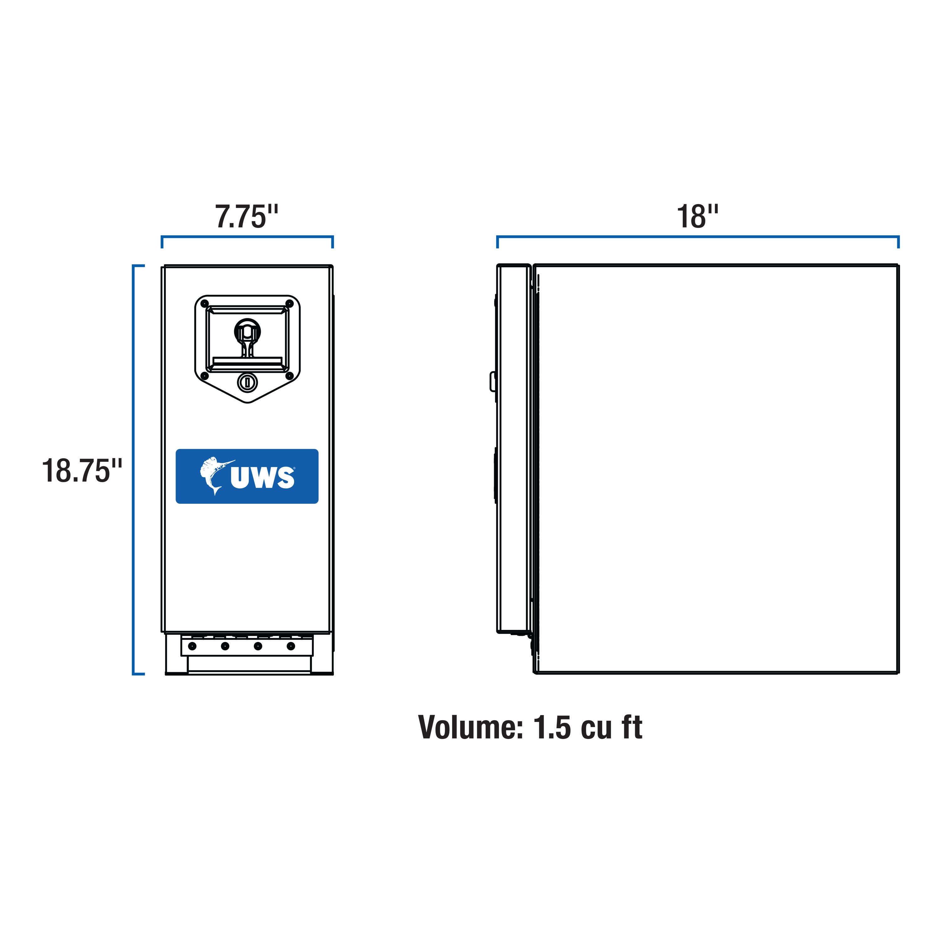 UWS Bright Aluminum 18" Drawer Truck Tool Box (Heavy Packaging) EC20021 thumbnail 2