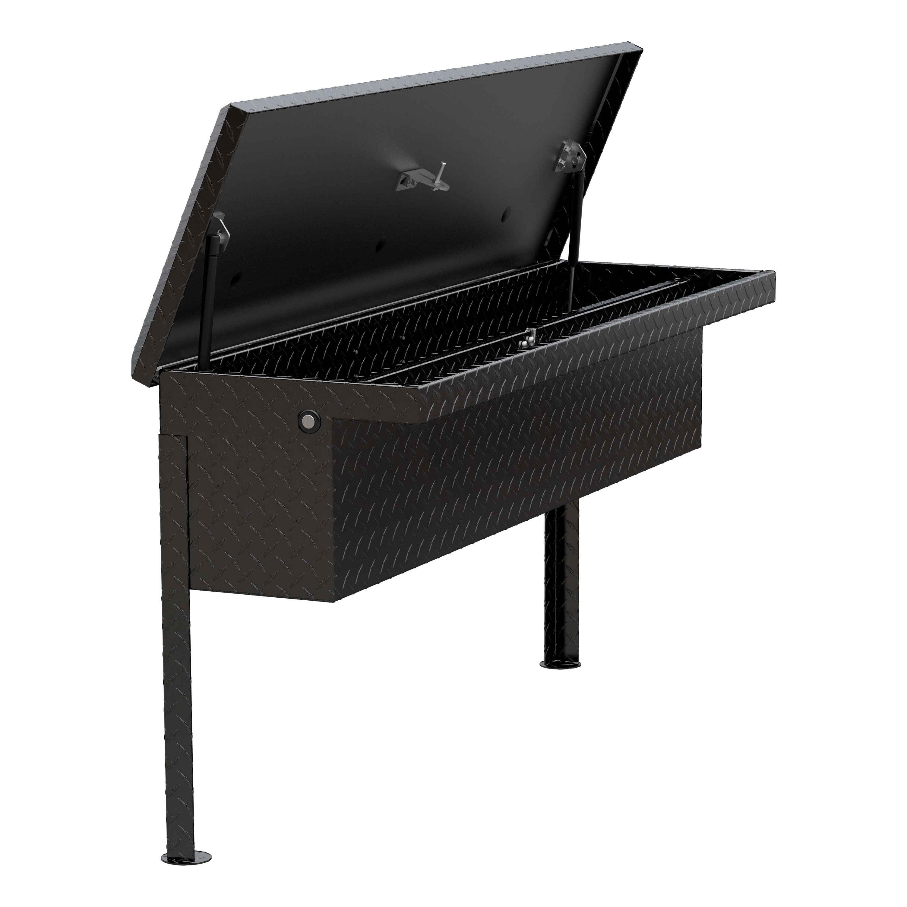 UWS Gloss Black Aluminum 48" Truck Side Tool Box, Low Profile TBSM-48-LP-BLK thumbnail 2