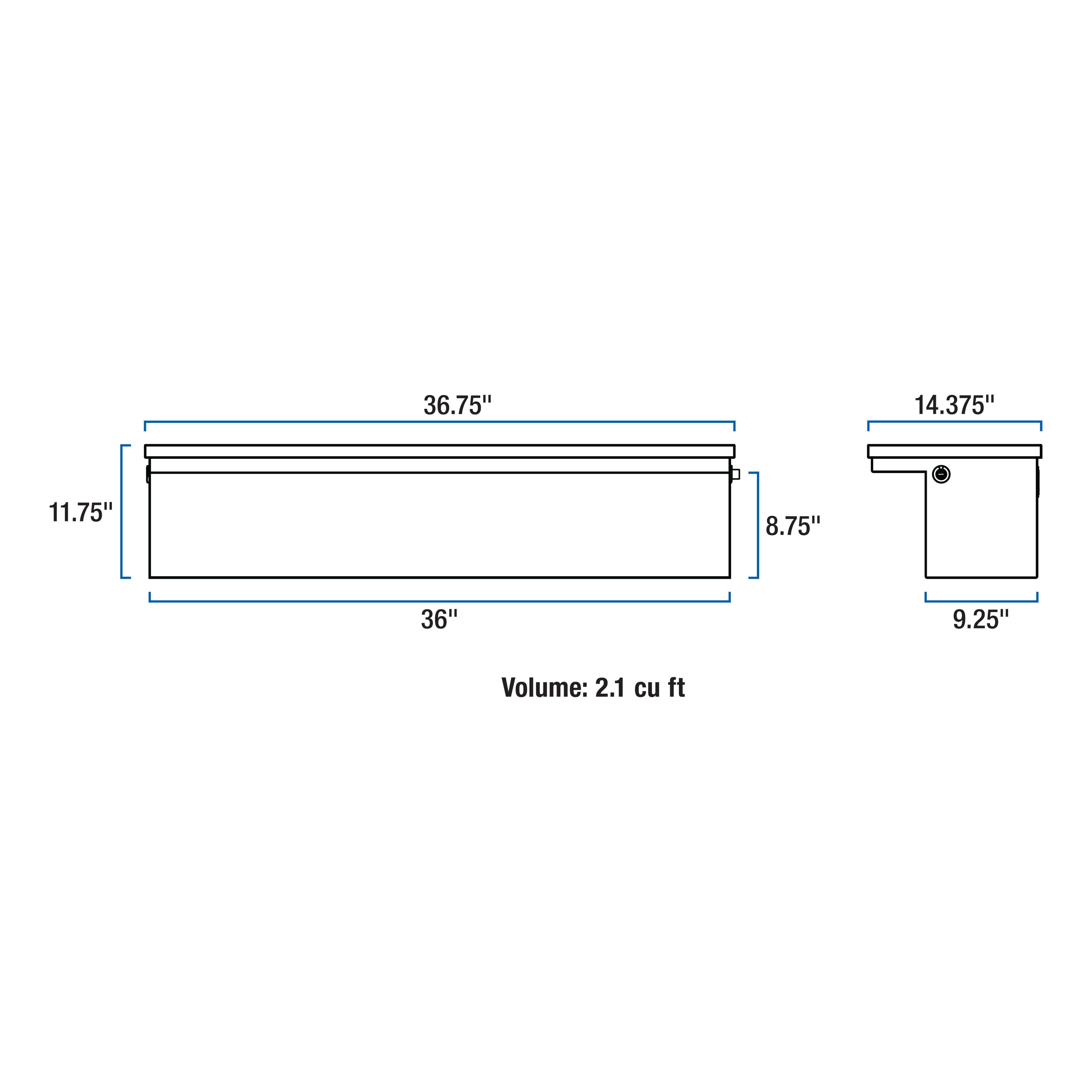 UWS Matte Black Aluminum 36" Truck Side Tool Box with Low Profile (Heavy Packaging) EC30363 thumbnail 6