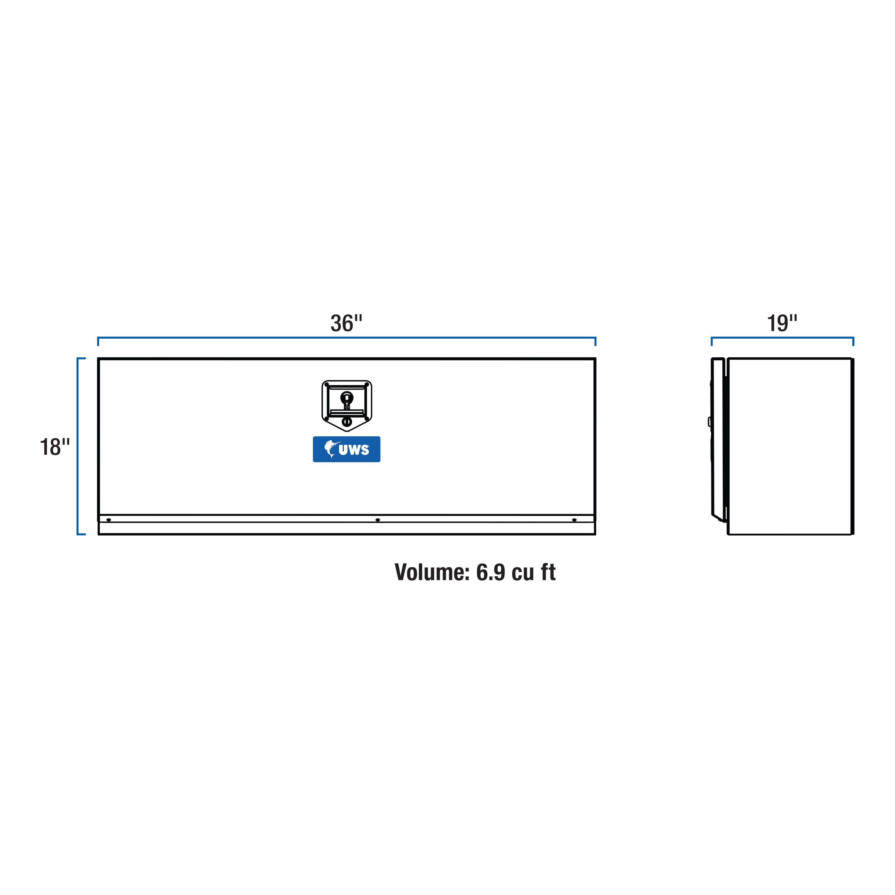 UWS Bright Aluminum 36" Single-Door Underbody Tool Box (Heavy Packaging) EC40081 thumbnail 1