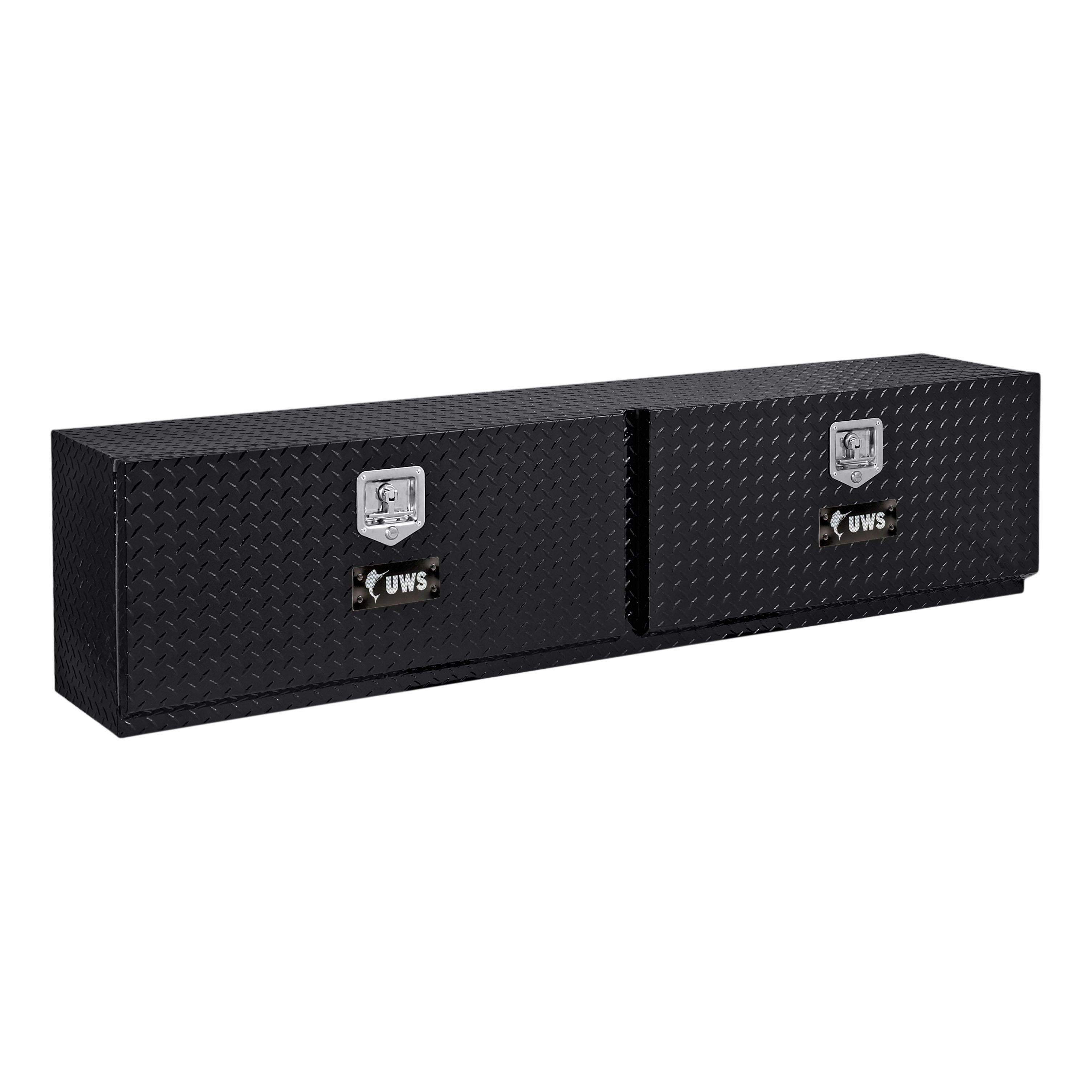 UWS Gloss Black Aluminum 72" Double-Door Topside Truck Tool Box TBTS-72-BLK thumbnail 0