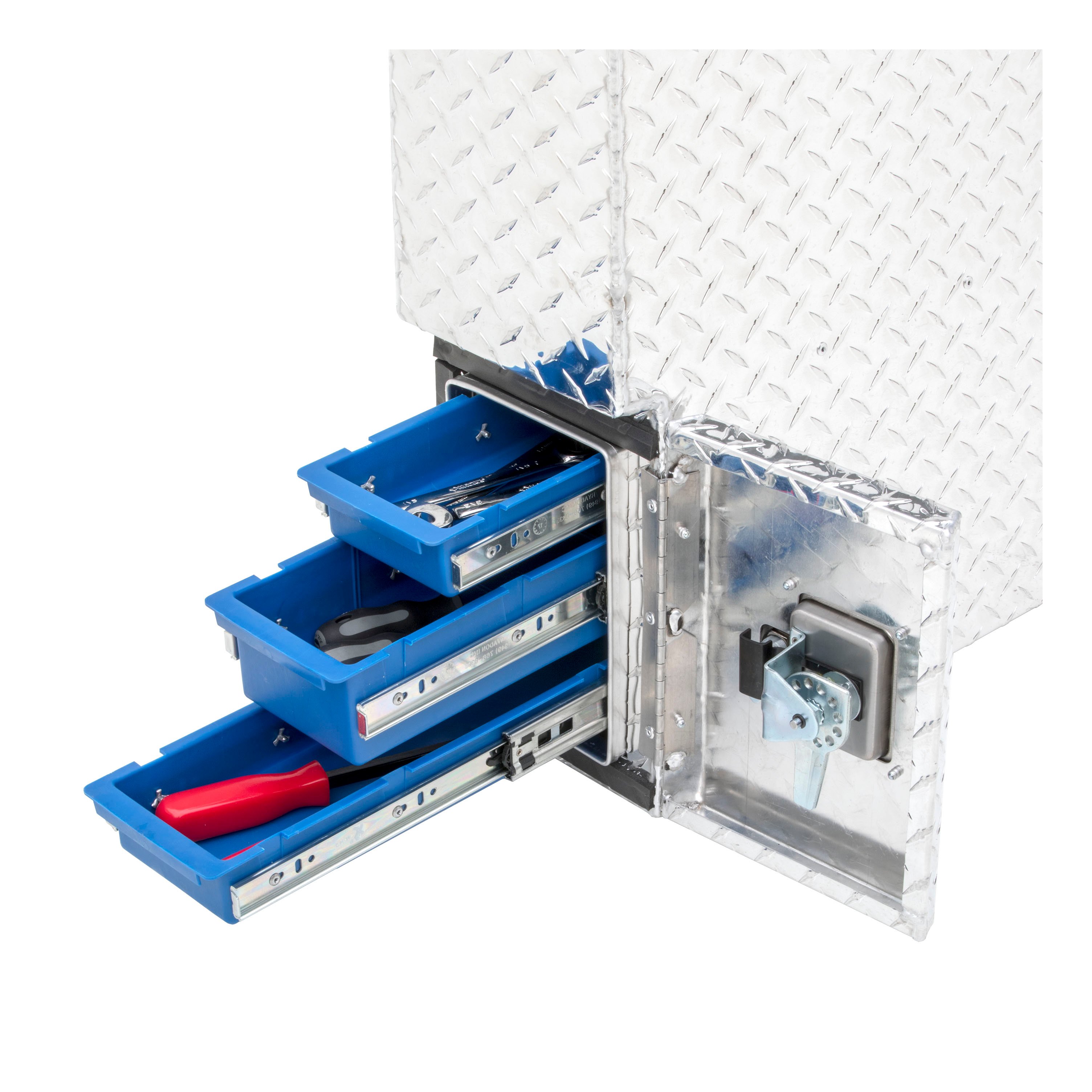 UWS Bright Aluminum 48" Driver-Side Wheel Well Tool Box FW-48-DS-D thumbnail 9