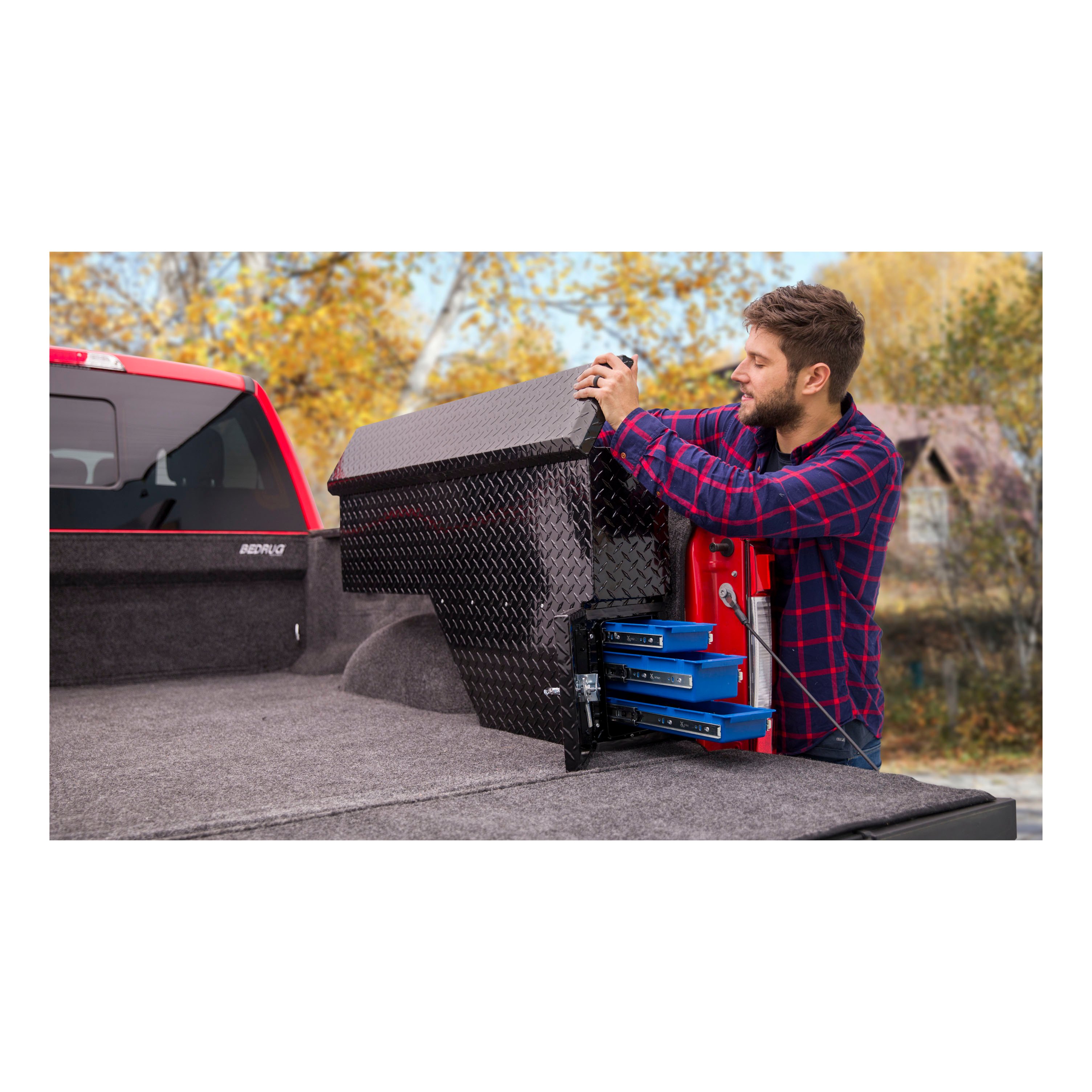 UWS Gloss Black Aluminum 48" Passenger Wheel Well Tool Box FW-48-DS-P-BLK thumbnail 9