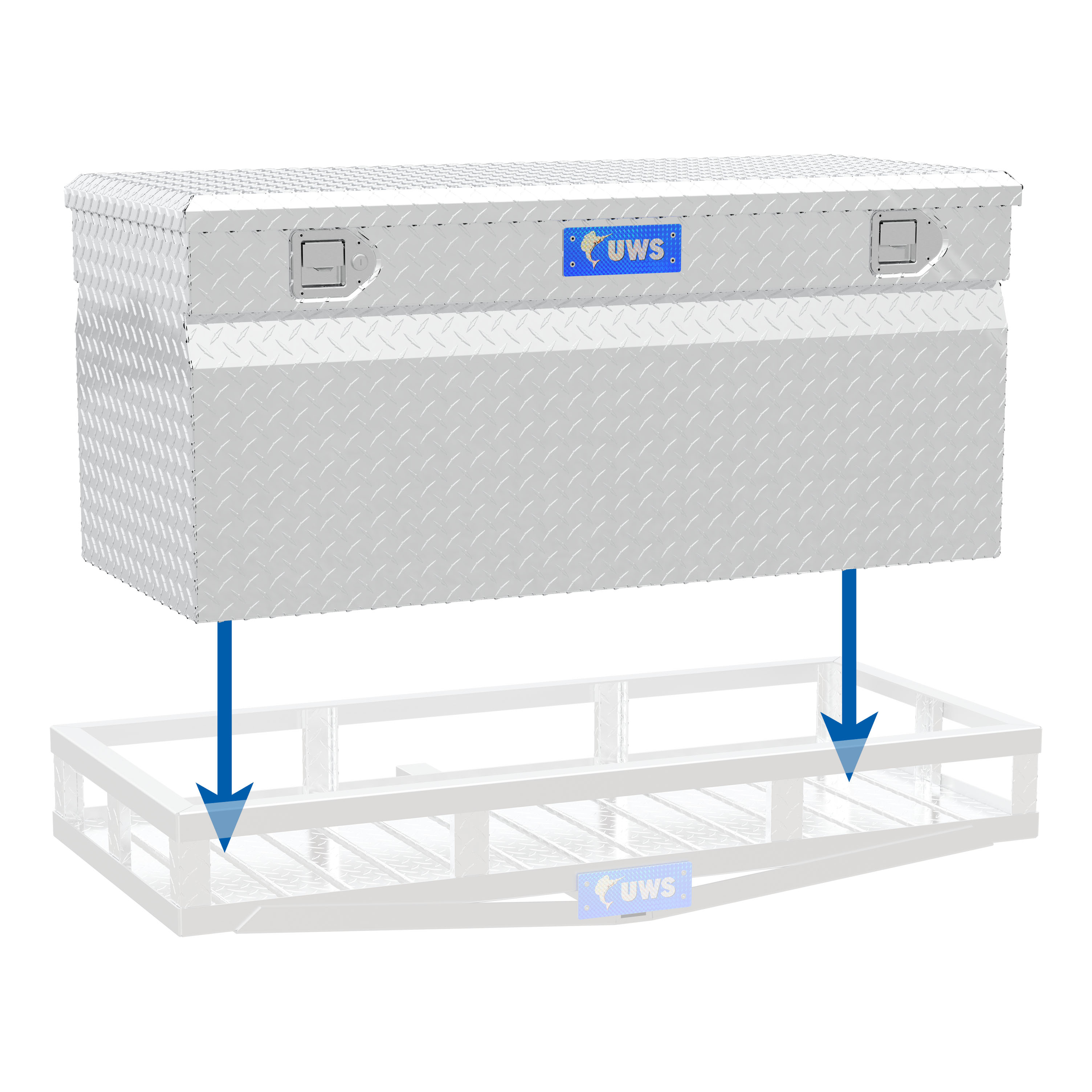 UWS Bright Aluminum 48" Cargo Carrier Utility Chest Box TBC-48-DD thumbnail 1