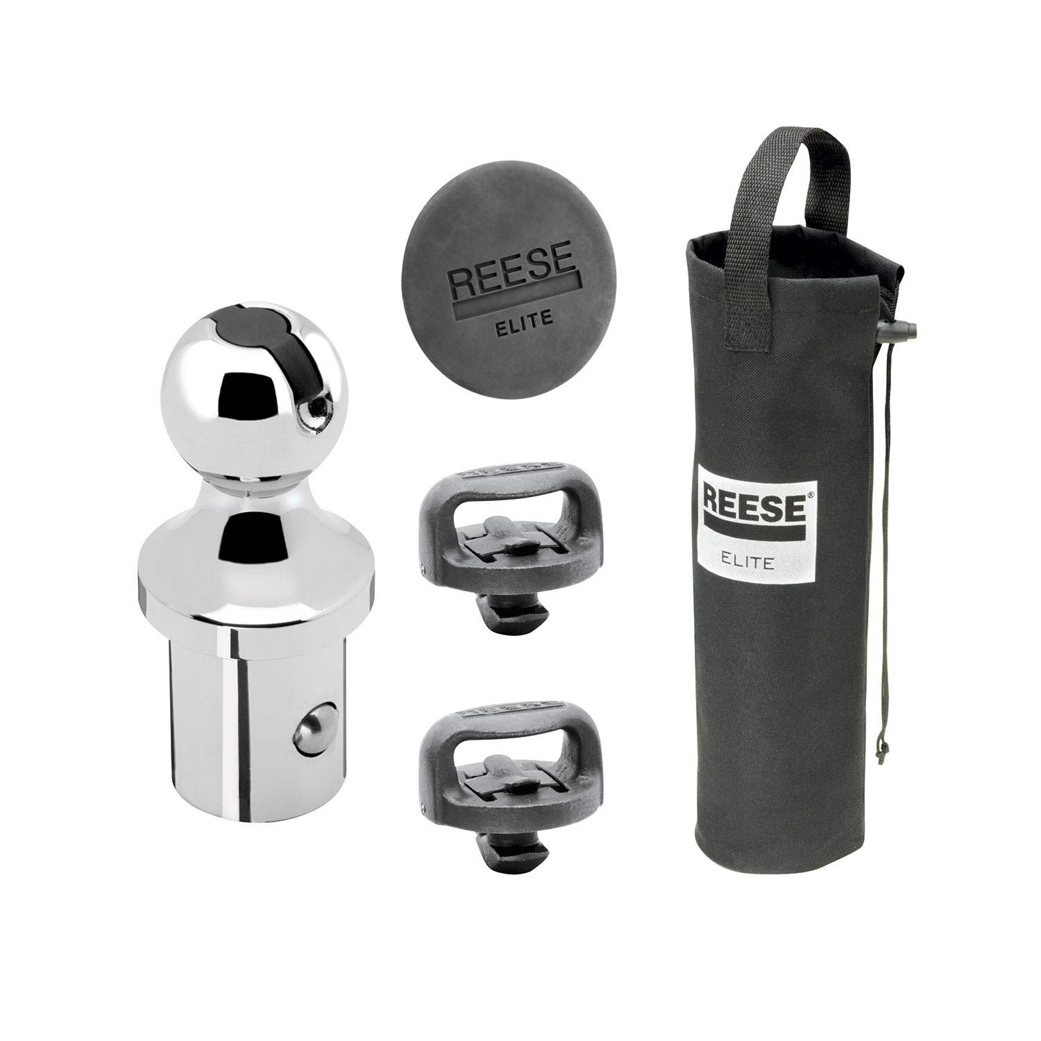 Reese Elite  Series Gooseneck Hitch Head Accessory, Kit, Gooseneck Hitch Ball, Storage Bag, Safety Chains, Hole Cover
