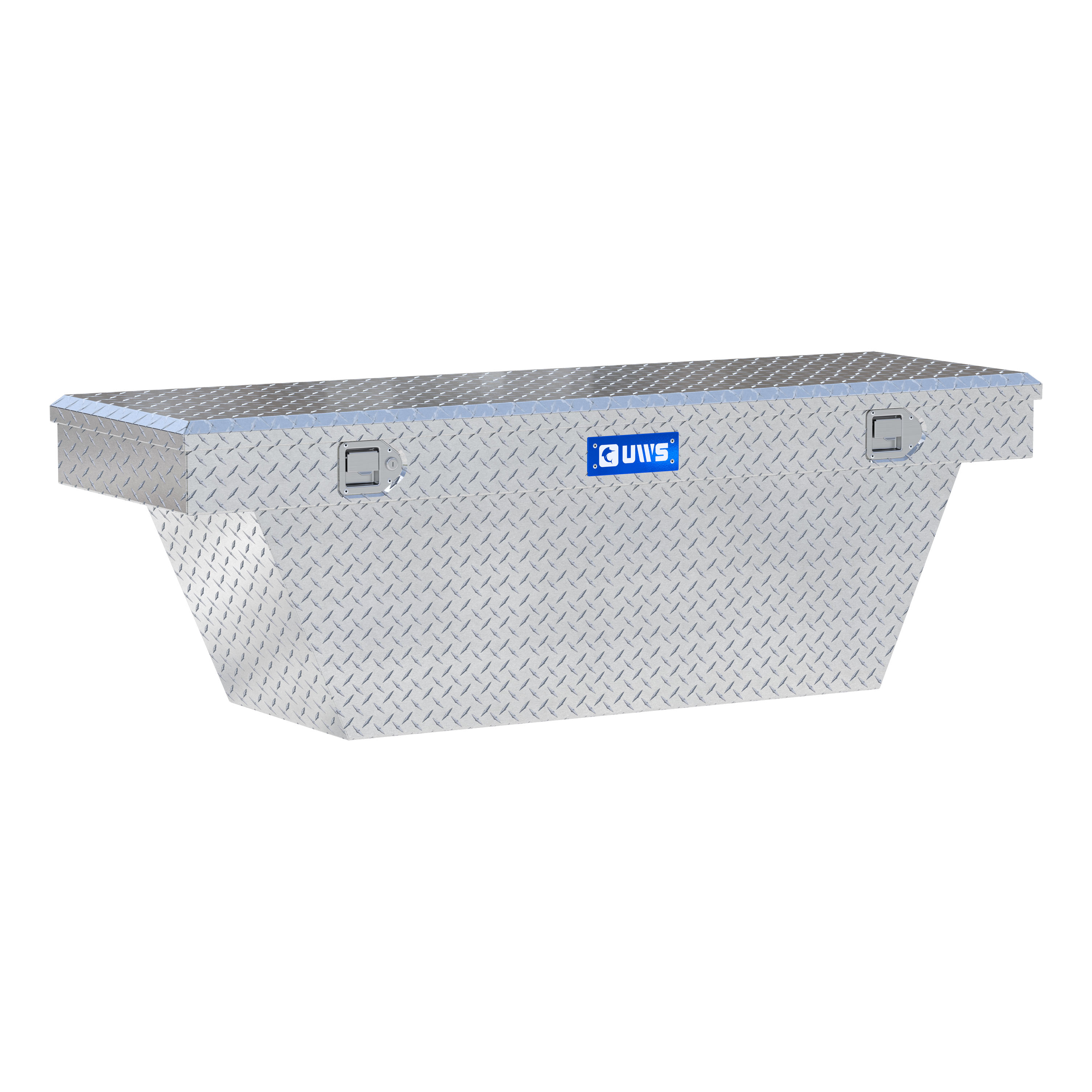 UWS Bright Aluminum 63" Deep Angled Crossover Truck Tool Box TBSD-63A thumbnail 0