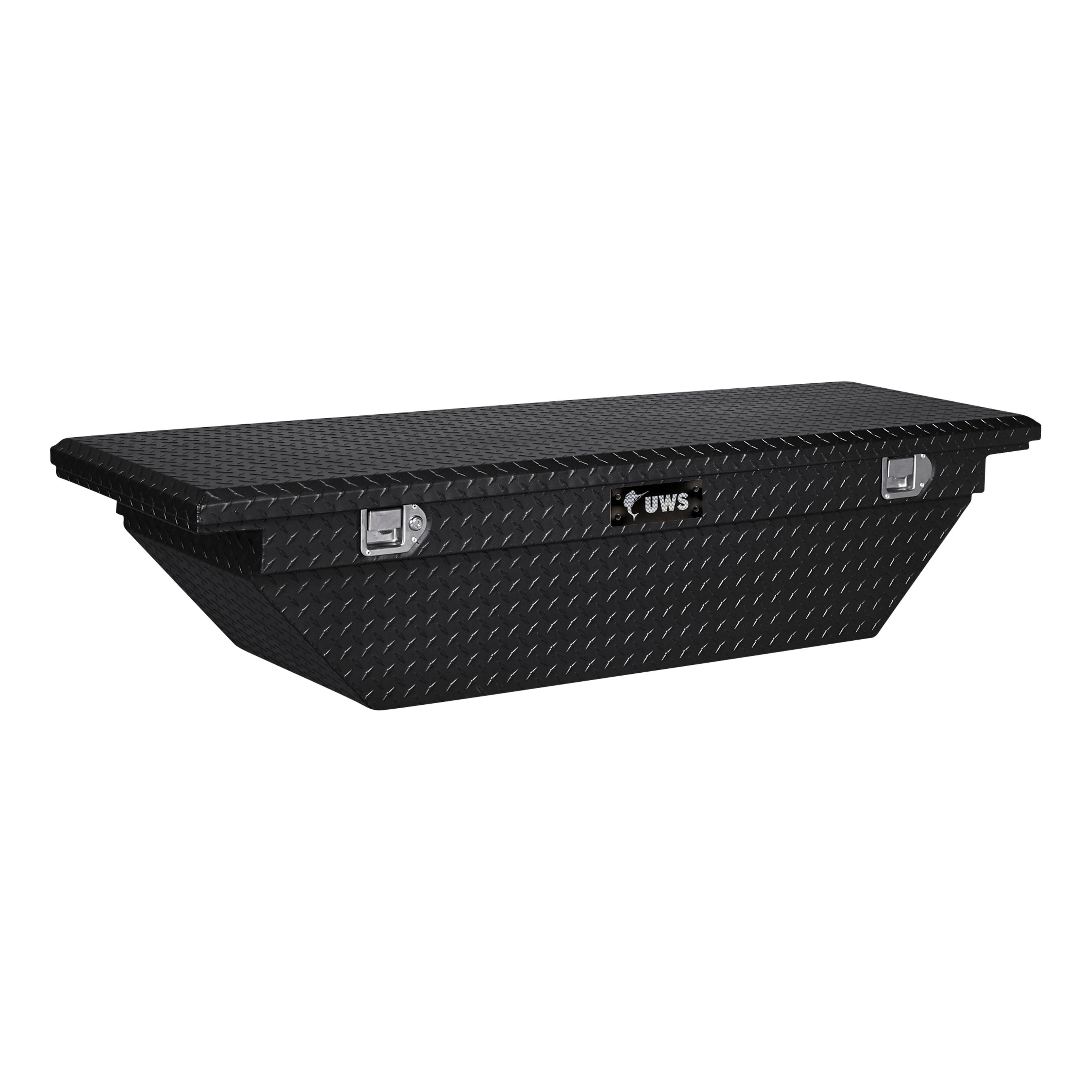 UWS Gloss Black Aluminum 60" Angled Truck Tool Box, Low Profile TBS-60-A-LP-BLK thumbnail 0