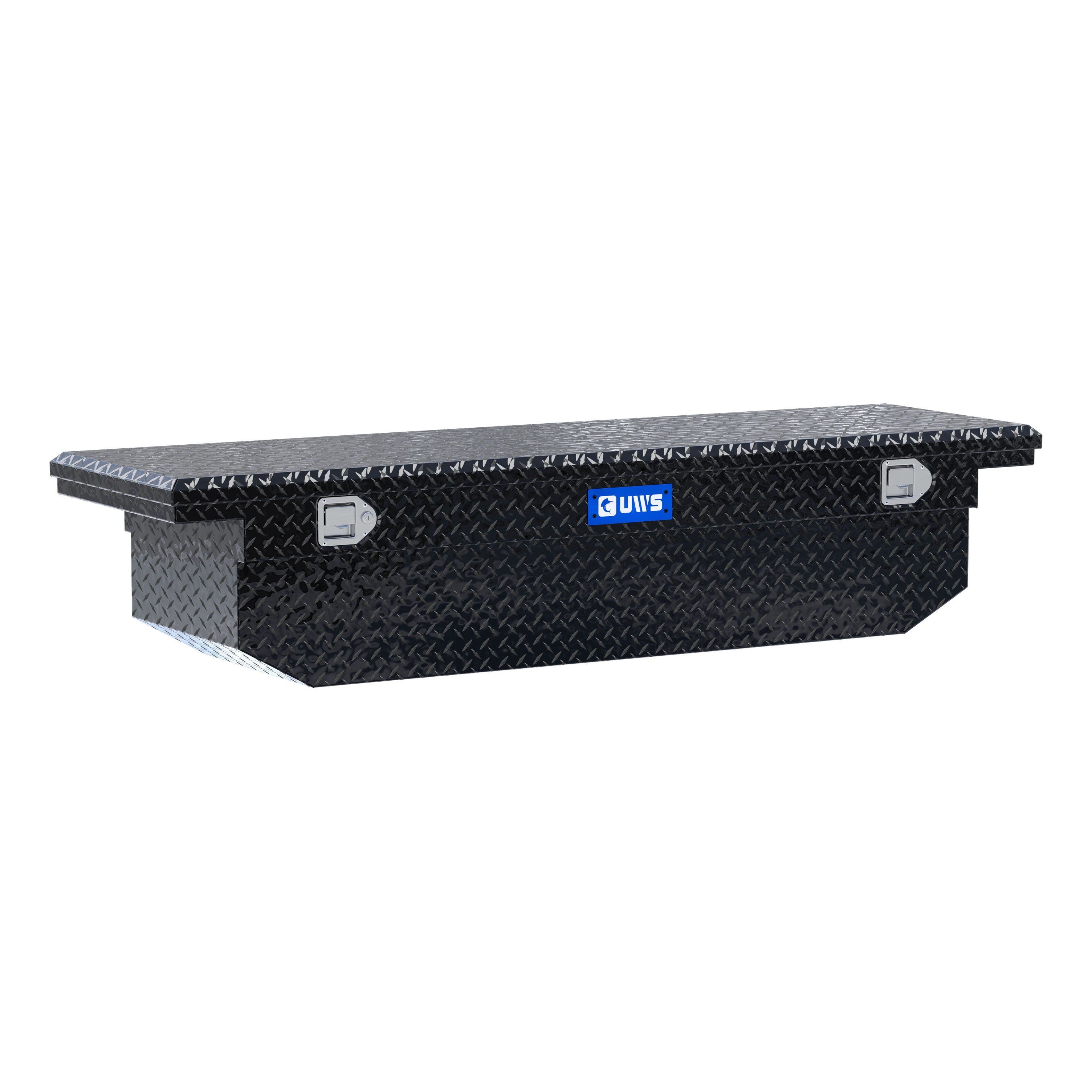 UWS Gloss Black Aluminum 69" Angled Truck Tool Box, Low Profile TBS-69-A-LP-BLK thumbnail 0
