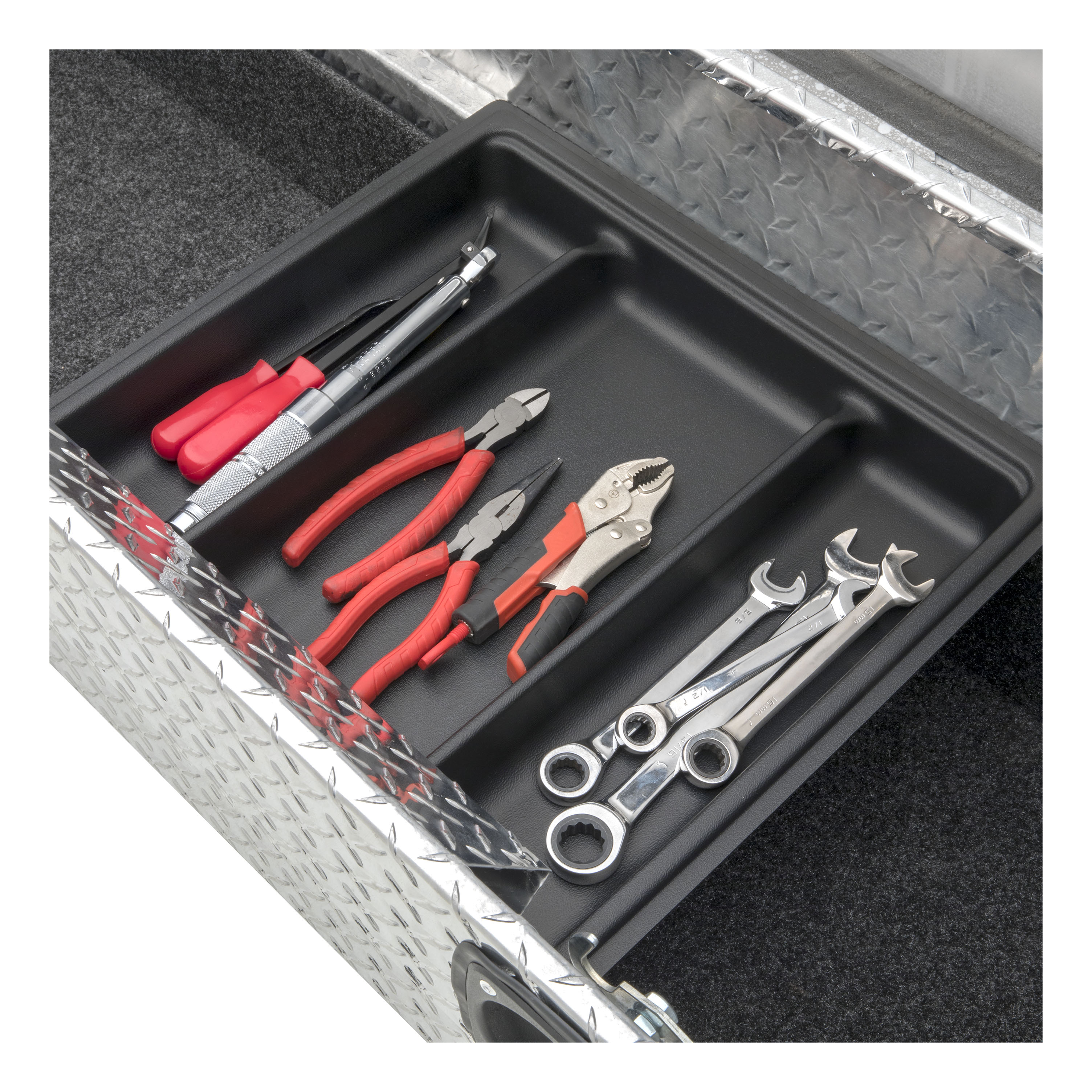 UWS Bright Aluminum 69" Secure Lock Crossover Truck Tool Box with Low Profile & Rail SL-69-LP-R thumbnail 8