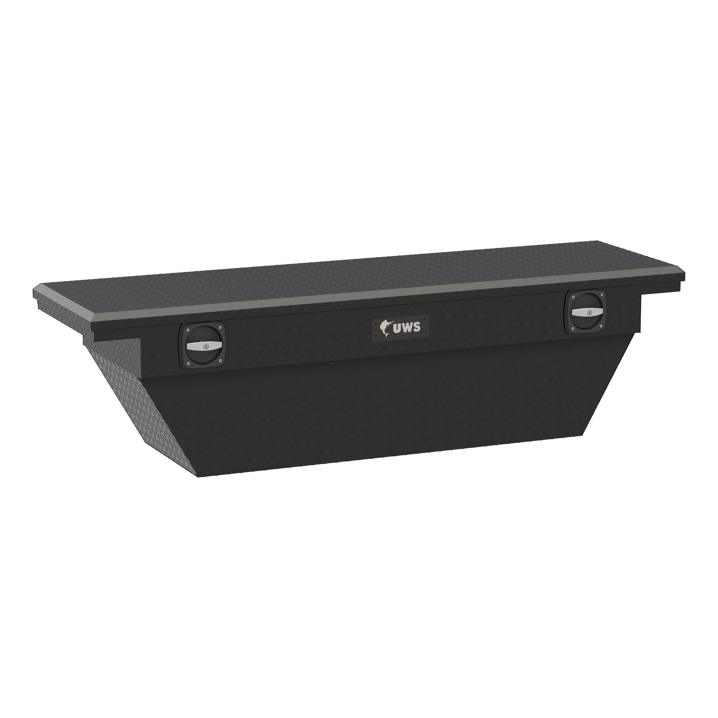 UWS Matte Black Aluminum 69" Deep Angled Secure Lock Truck Tool Box with Low Profile SLD-69-A-LP-MB thumbnail 0