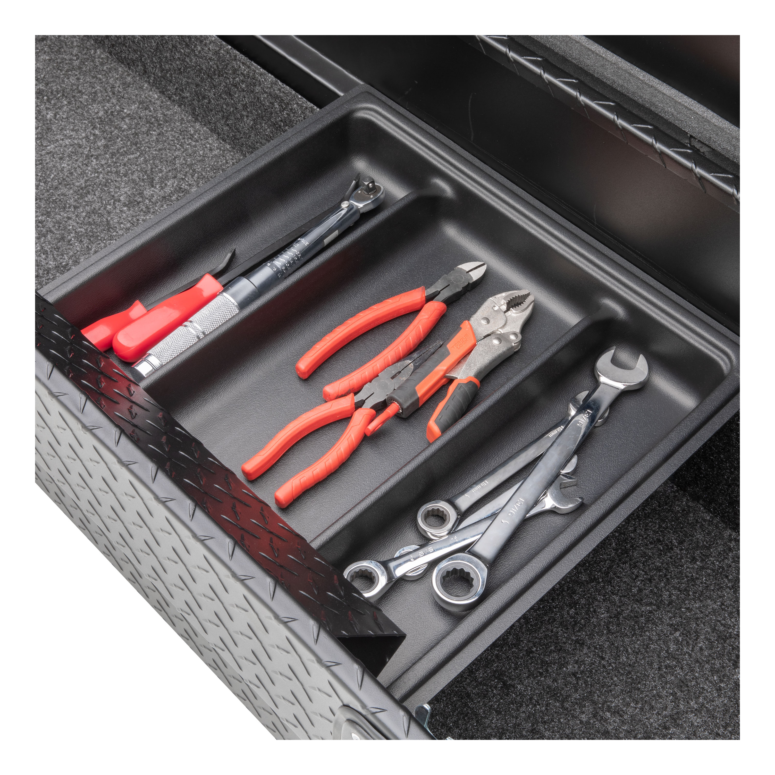 UWS Matte Black Aluminum 69" Deep Angled Secure Lock Truck Tool Box with Low Profile SLD-69-A-LP-MB thumbnail 7