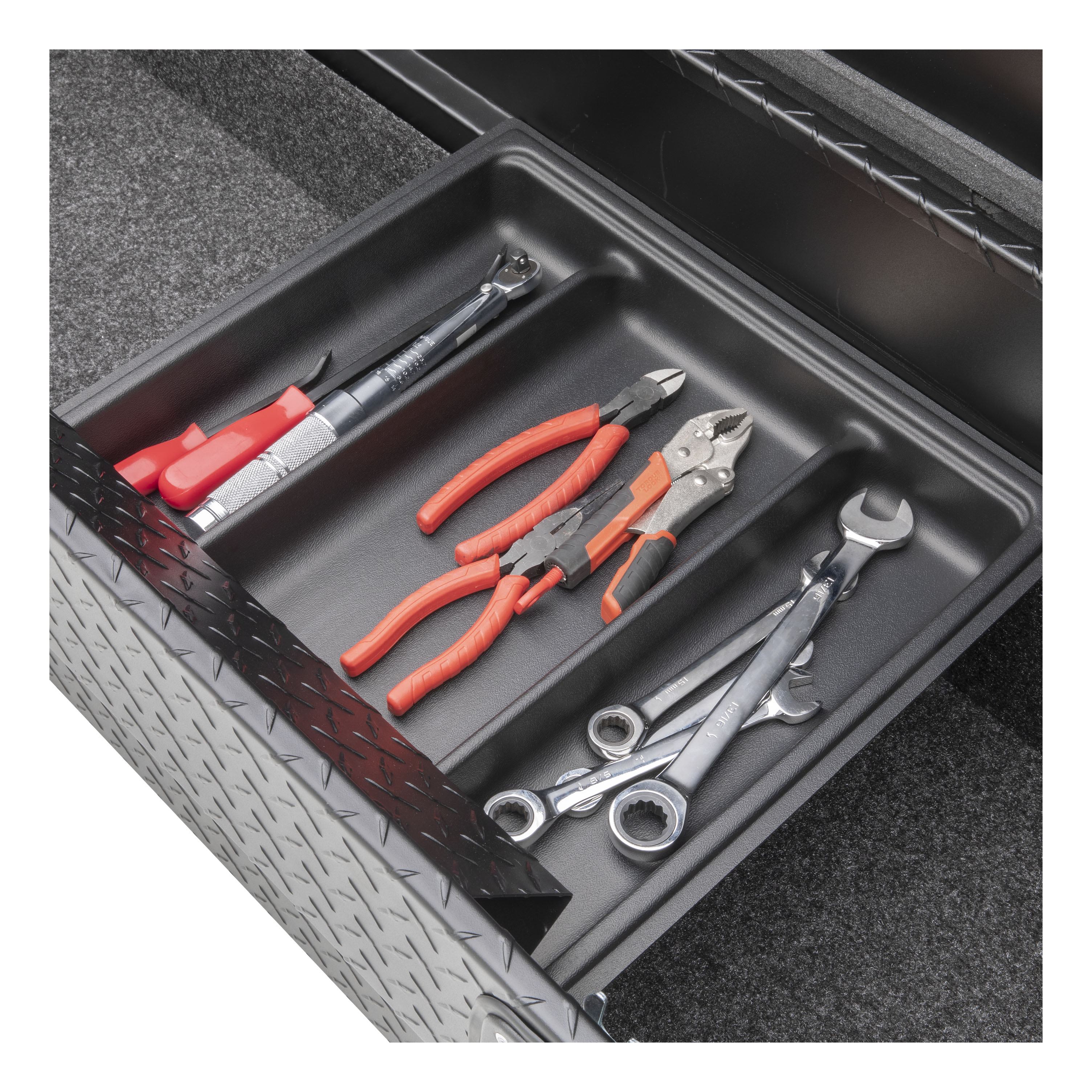 UWS Matte Black Aluminum 69" Deep Angled Secure Lock Tool Box, Low Profile, Rail SLD69-A-LP-MB-R thumbnail 6