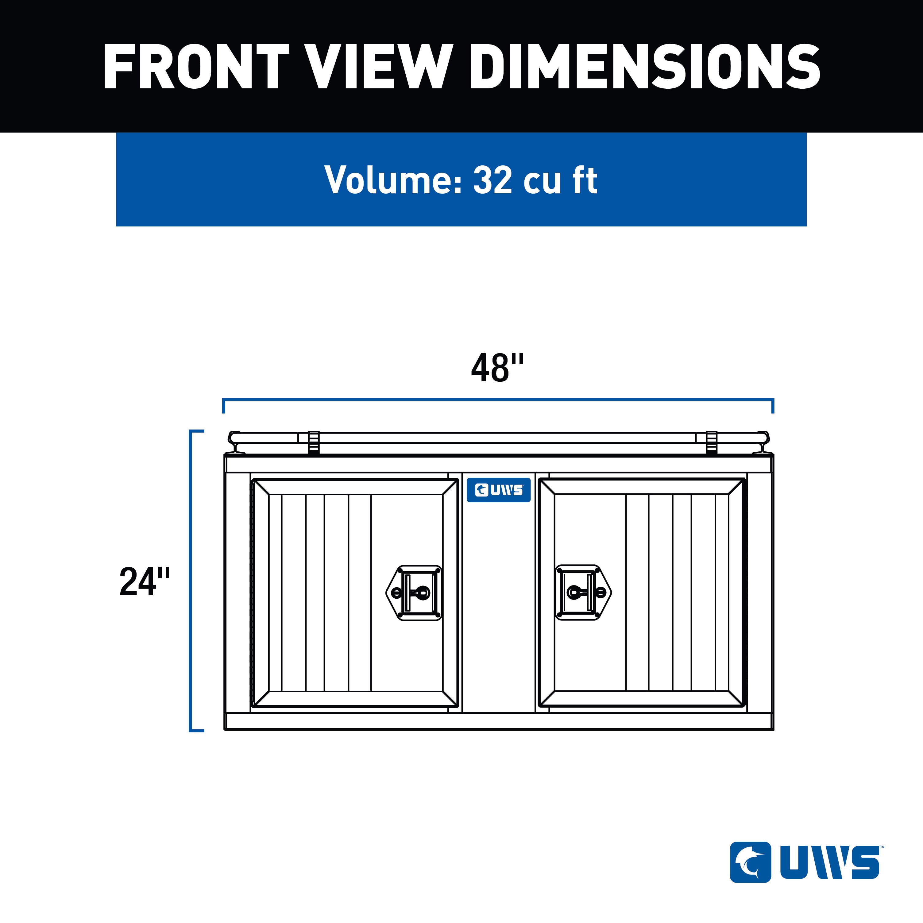 UWS Bright Aluminum 48" x 48" Double-Door Dog Box with Divider DB-4848 thumbnail 2