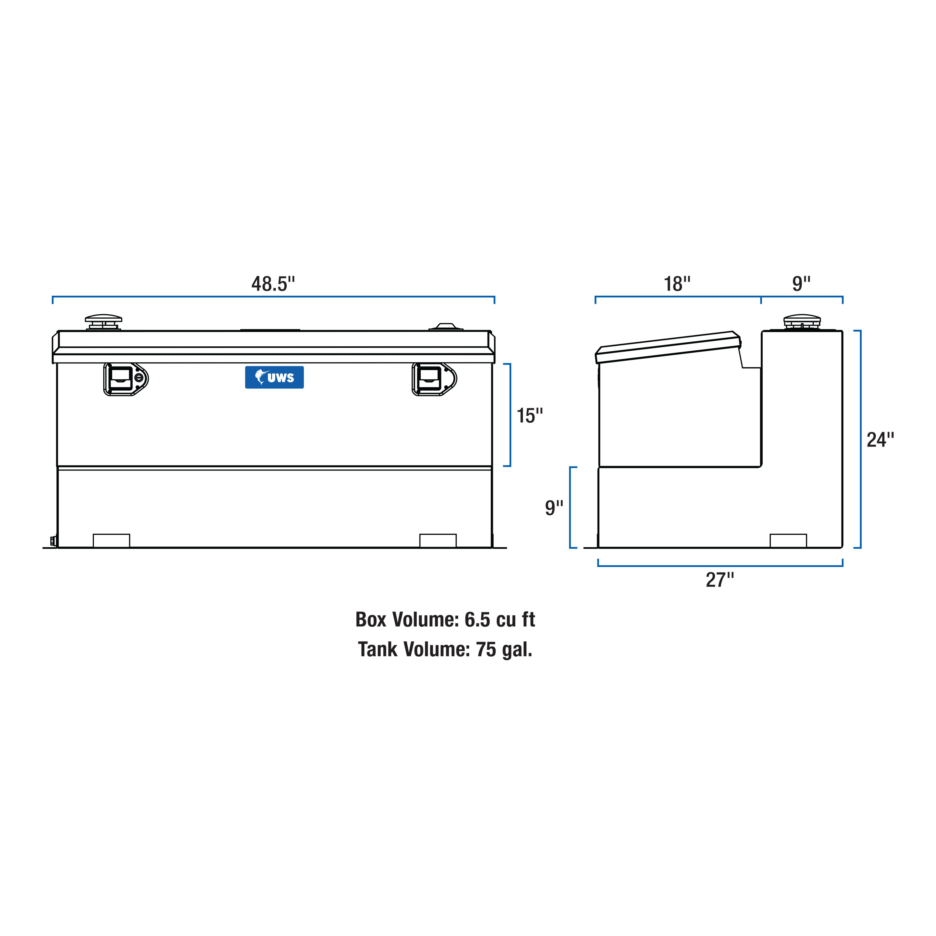 UWS White 75-Gallon Steel-Aluminum Combo Transfer Tank ST-75-COMBO-W thumbnail 1