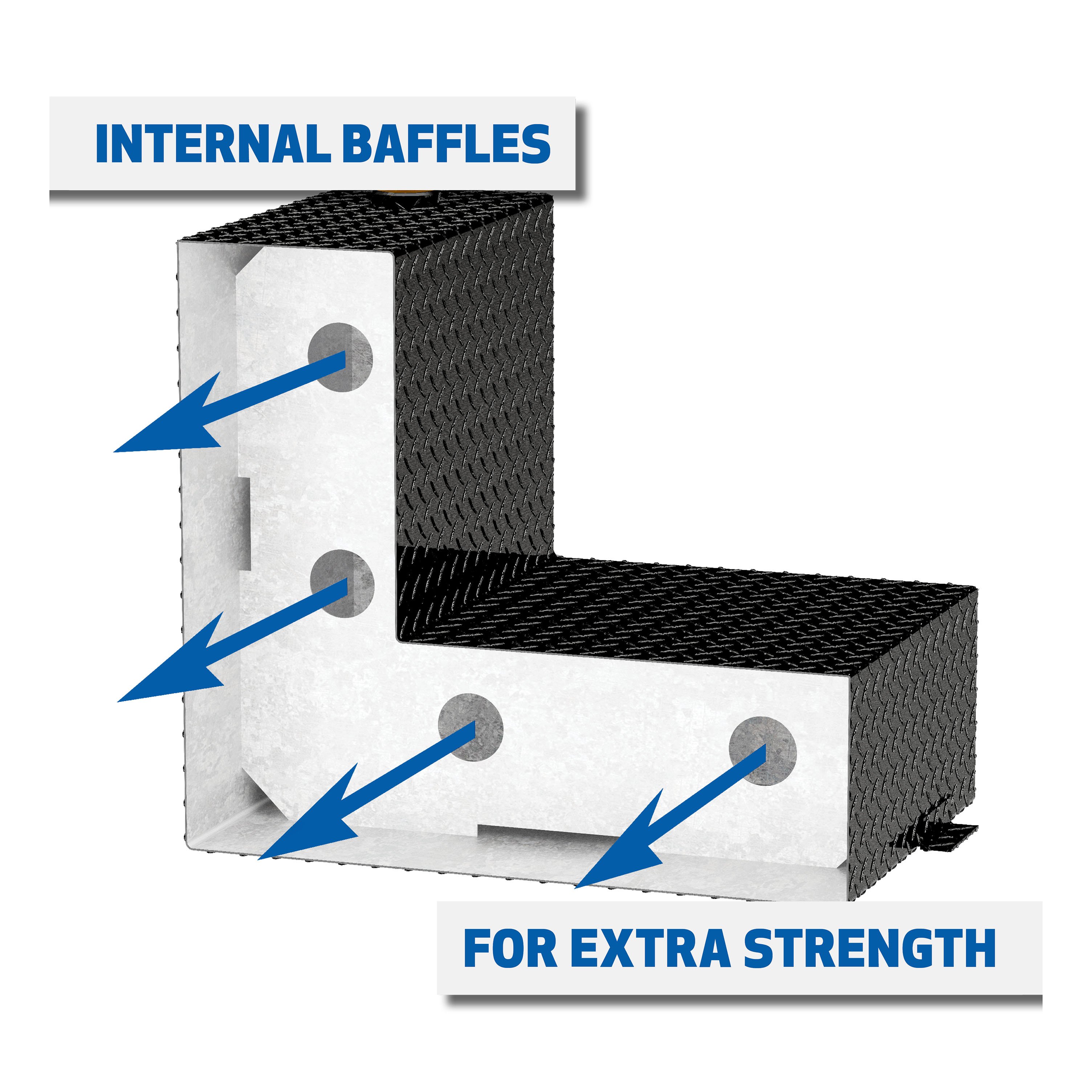 UWS Gloss Black 100-Gallon L-Shape Aluminum Transfer Tank TT-100-L-T-P-B thumbnail 3