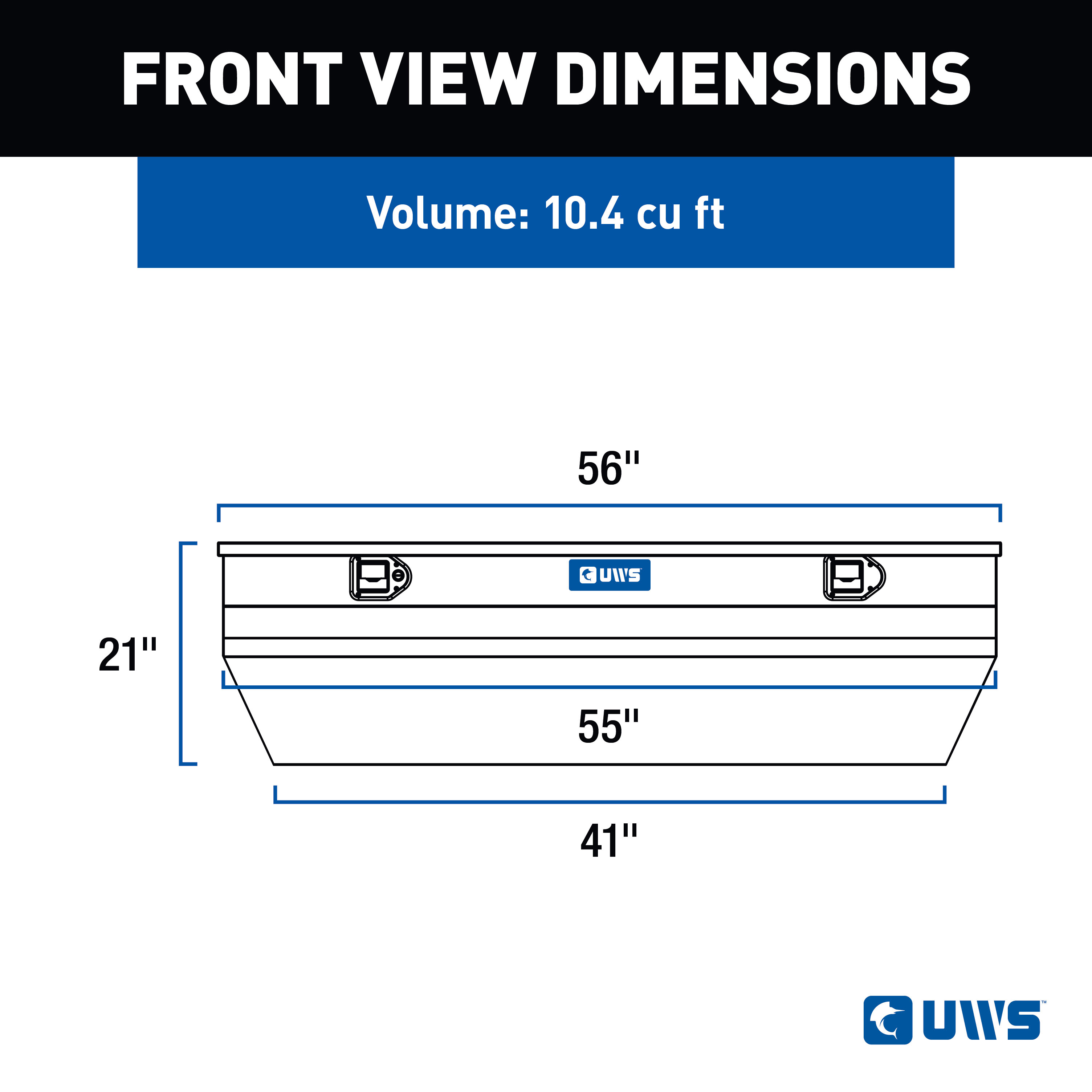 UWS Gloss Black Aluminum 55" Wedged Angled Utility Chest Box (Heavy Packaging) EC20322 thumbnail 7