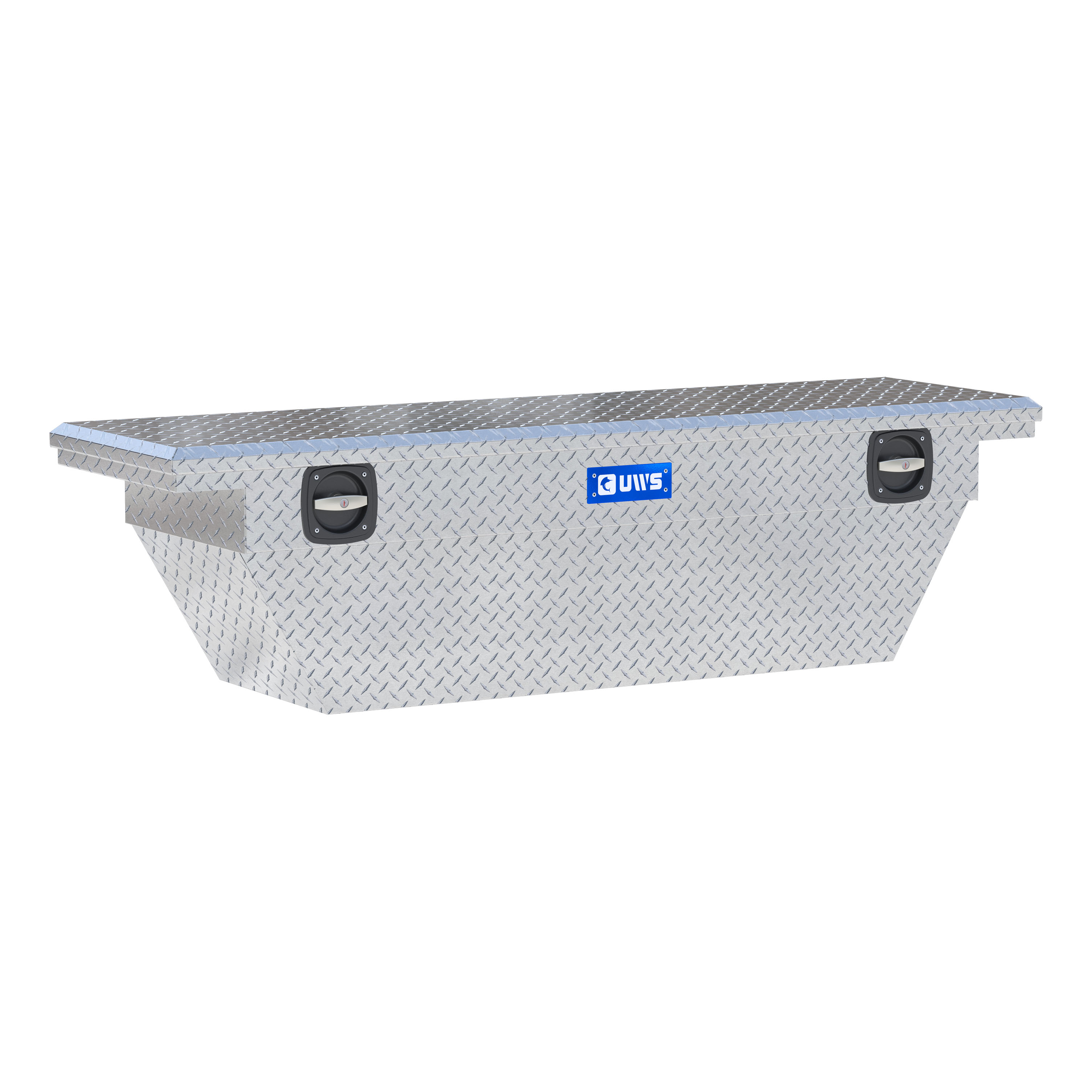 UWS Bright Aluminum 69" Deep Angled Secure Lock Truck Tool Box with Low Profile SLD-69-A-LP thumbnail 0