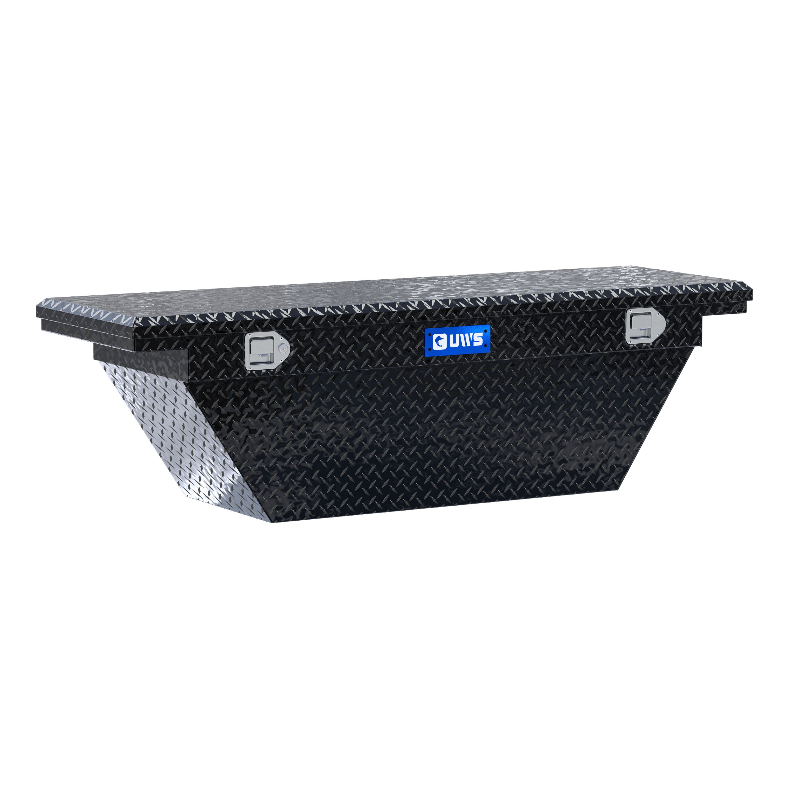 UWS Gloss Black 63" Deep Angled Truck Tool Box, Low Profile TBSD-63A-LP-BLK thumbnail 0