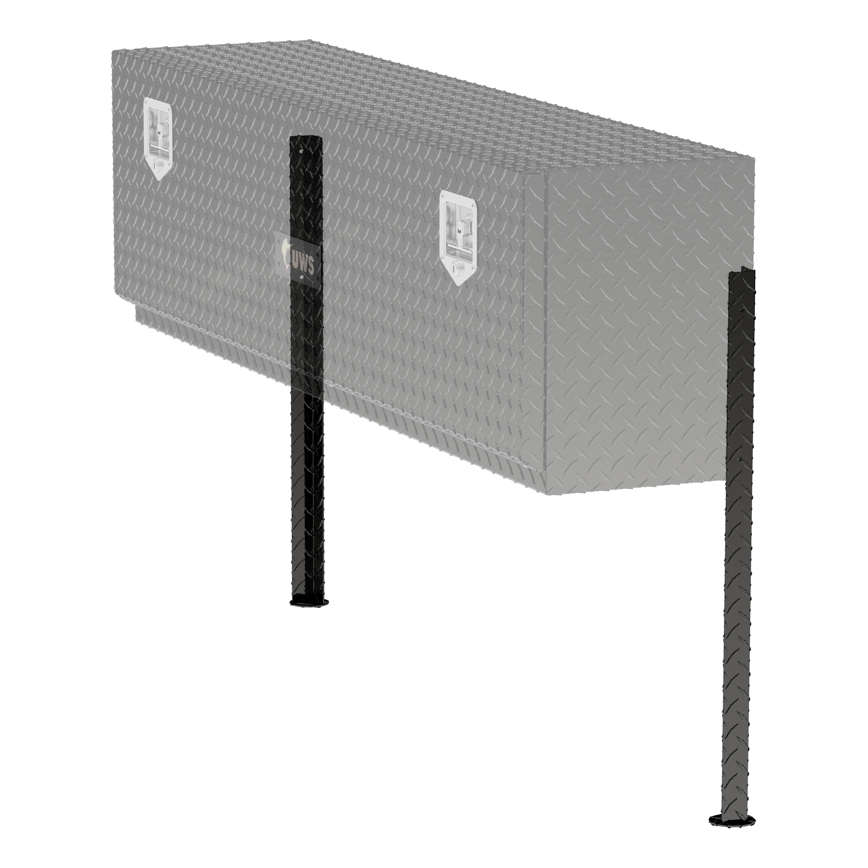 UWS Replacement Black Aluminum Topside Truck Tool Box Leg TBTS-LEGS-BLK thumbnail 2