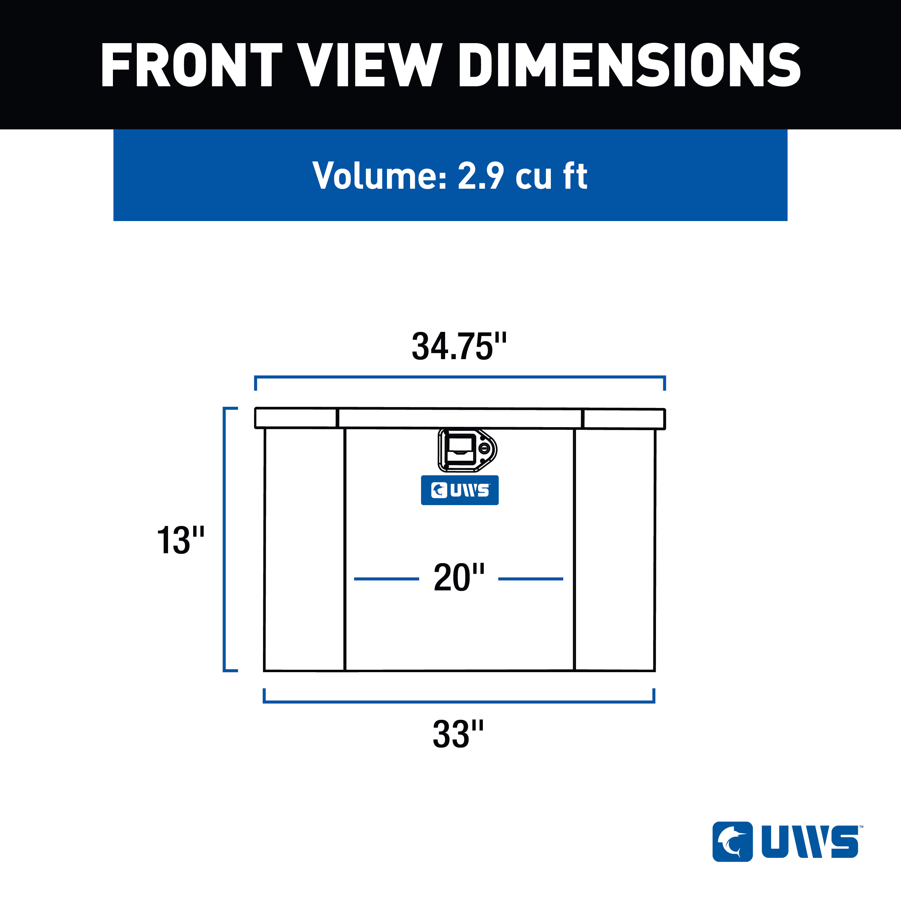 UWS Bright Aluminum 34" Trailer Tongue Box with Low Profile (Heavy Packaging) EC20411 thumbnail 7