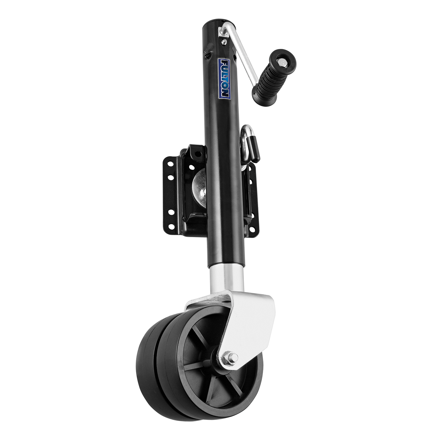 Fulton Marine Trailer Jack, 1,500 lbs. Lift Capacity, Side Wind, Bolt-On Side Mount, 12 in. Travel, Black