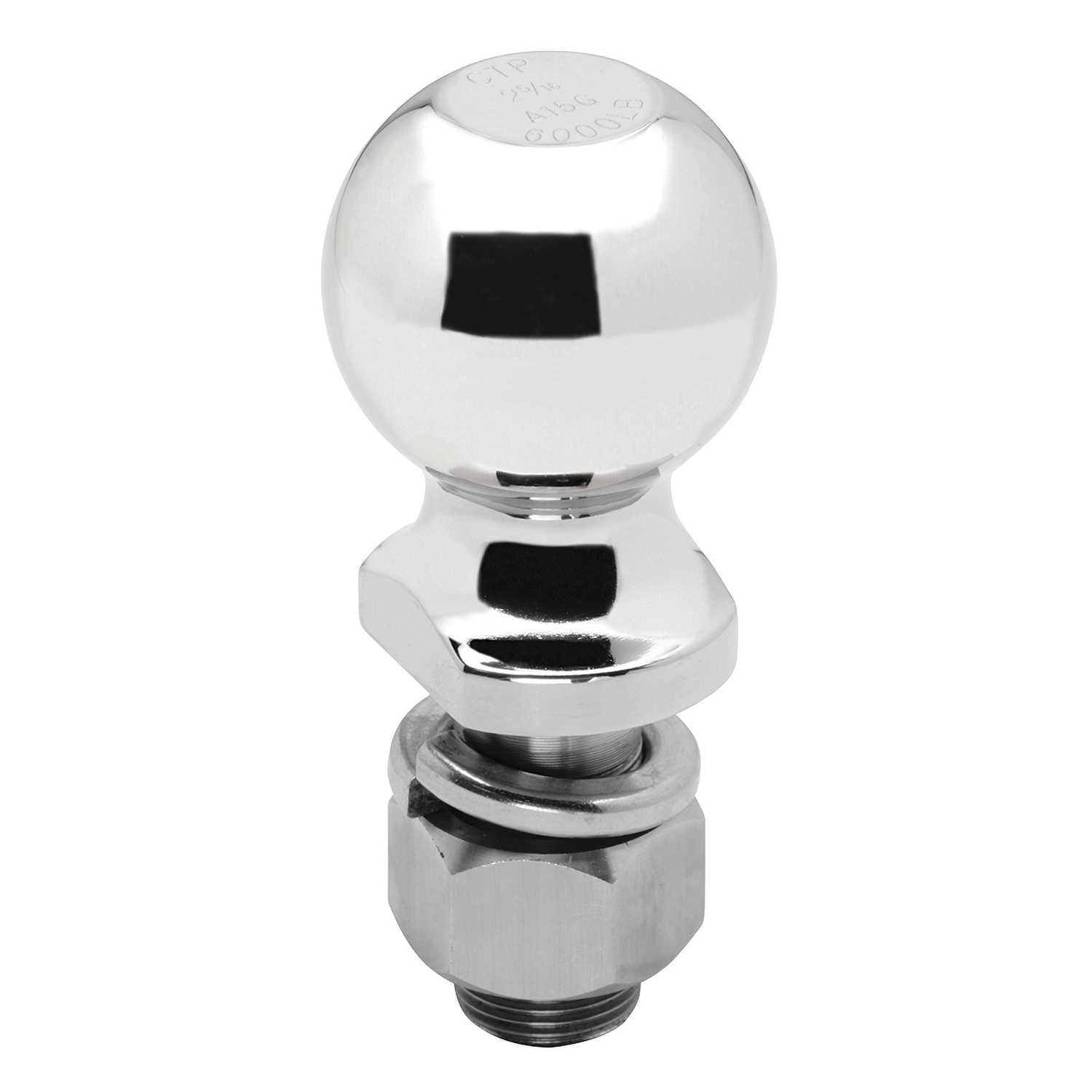 Fulton Trailer Hitch Ball, 2 in. Diameter, 6,000 lbs. Capacity, 1 in. Shank Dia, 2-1/8 in. Shank Length, Stainless Steel thumbnail 0