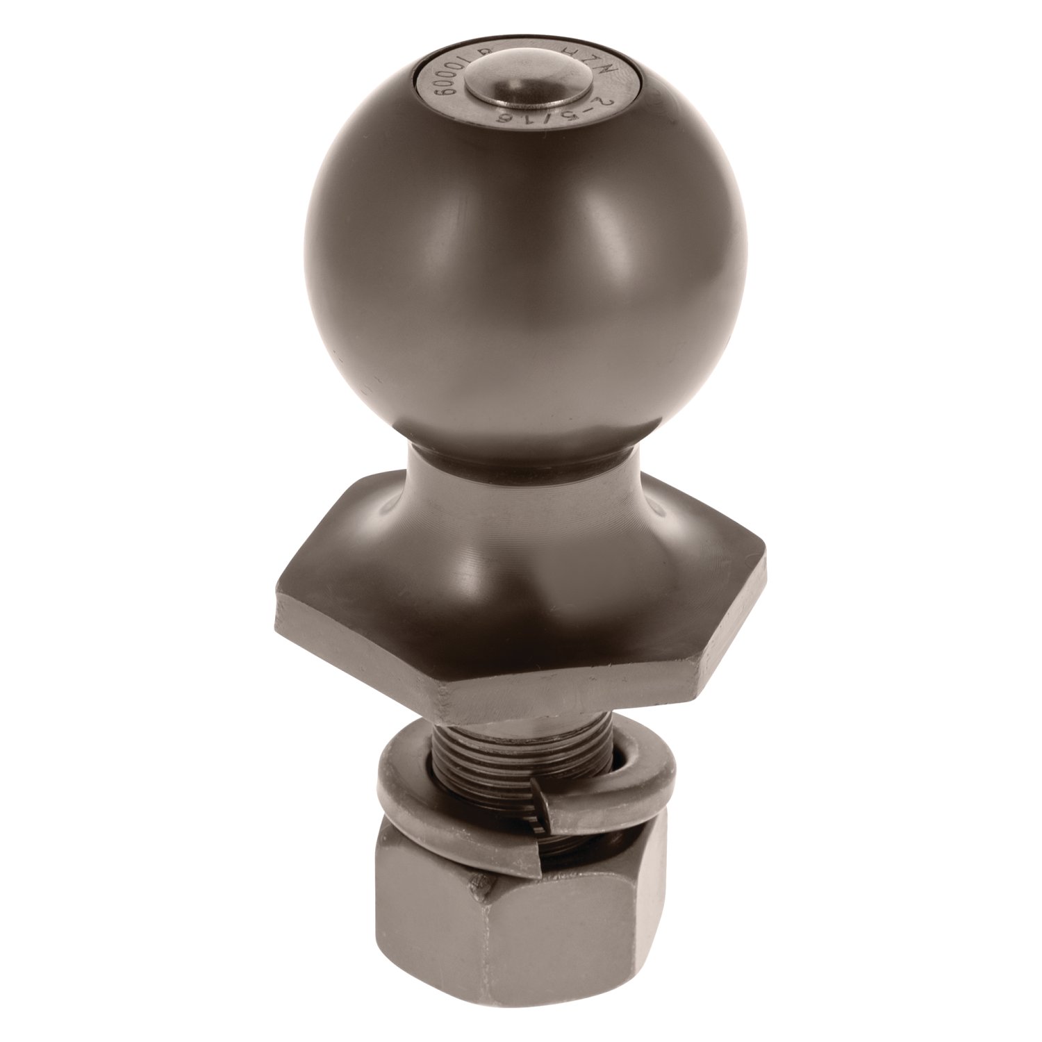 Reese Interlock  Tactical  Trailer Hitch Ball, 2-5/16 in. Diameter, 6,000 lbs. Capacity, 1 in. Shank Dia, 2 in. Shank Length, Pewter thumbnail 0