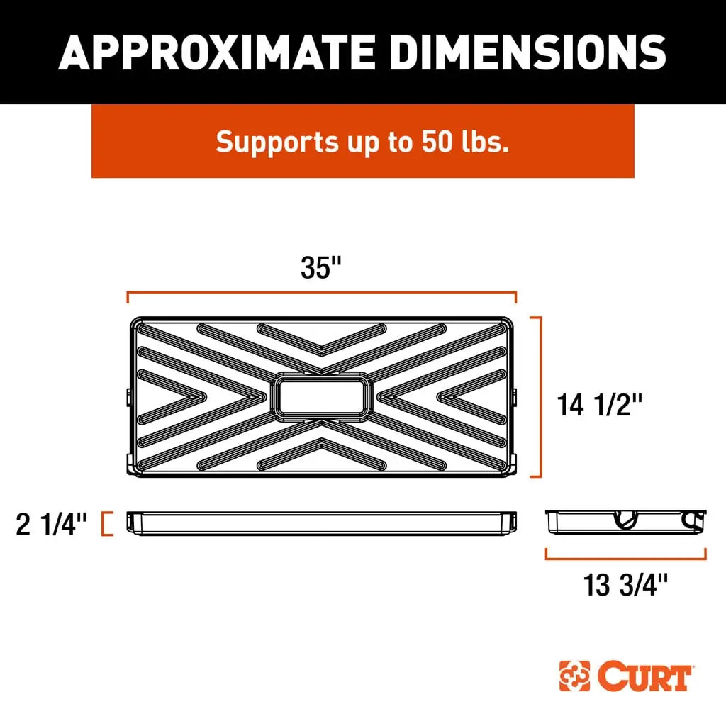 CURT 18425 Pakka Cargo Caddie Seat Back Organizer Tray, 34" x 14" – Universal Rear Trunk Storage for SUVs & CUVs, Easy Install & Adjustable Design thumbnail 2