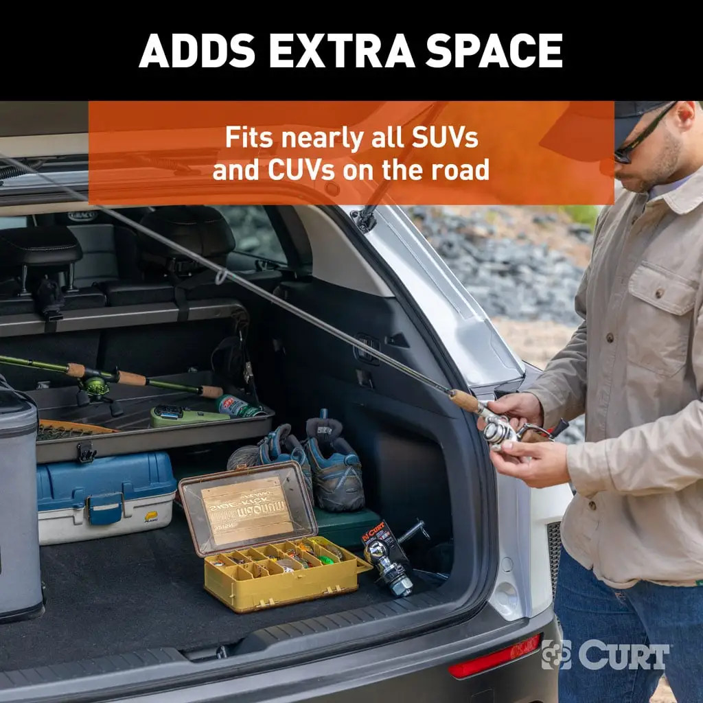 CURT 18425 Pakka Cargo Caddie Seat Back Organizer Tray, 34" x 14" – Universal Rear Trunk Storage for SUVs & CUVs, Easy Install & Adjustable Design thumbnail 4