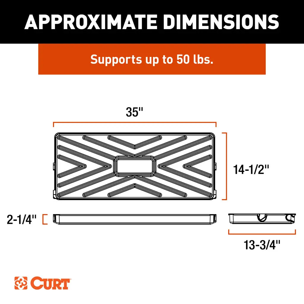 CURT 18425 Pakka Cargo Caddie Seat Back Organizer Tray, 34" x 14" – Universal Rear Trunk Storage for SUVs & CUVs, Easy Install & Adjustable Design thumbnail 2
