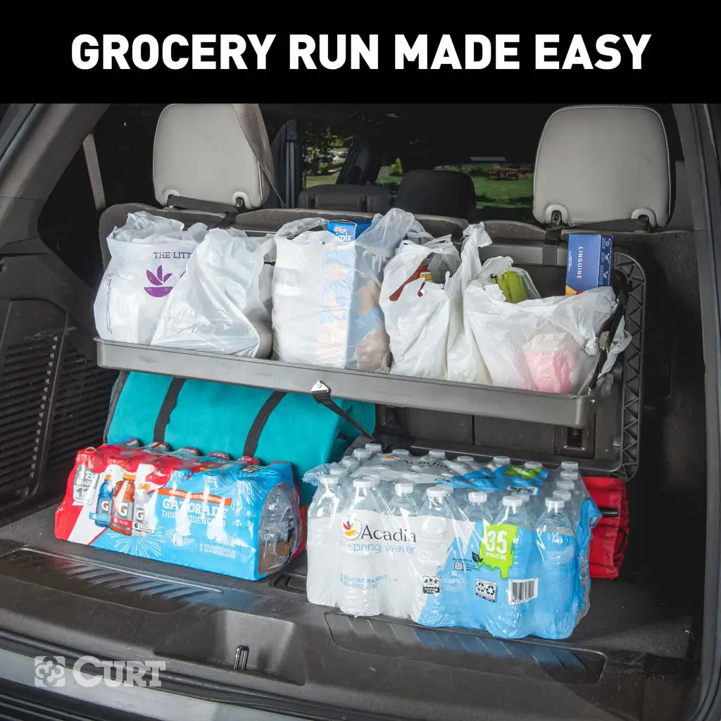 CURT 18425 Pakka Cargo Caddie Seat Back Organizer Tray, 34" x 14" – Universal Rear Trunk Storage for SUVs & CUVs, Easy Install & Adjustable Design thumbnail 6