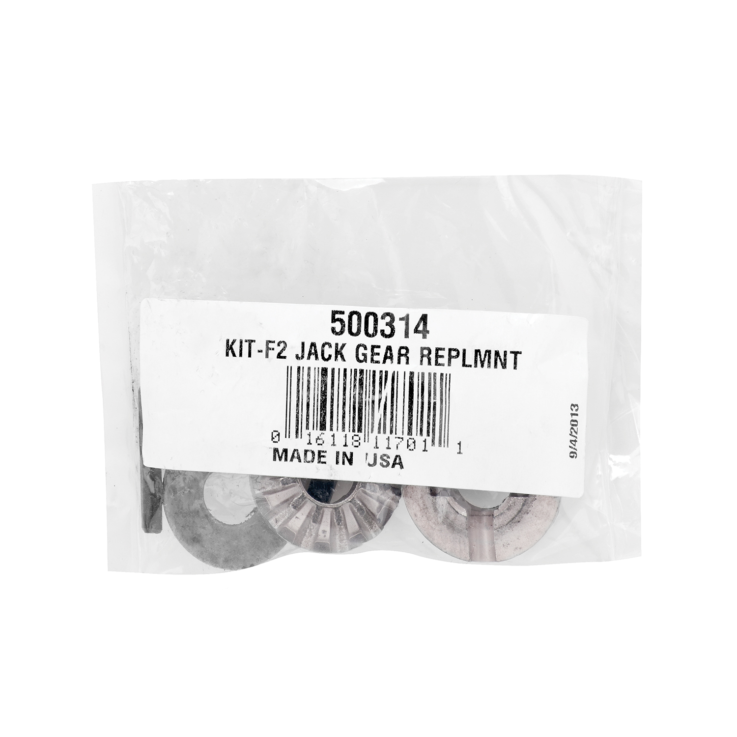 Fulton F2  Trailer Jack Replacement Part, F2  Gear Kit, Includes: Shim Washer 5/16 in. (1), Straight Pin 7/32 in. x 3/4 in. (1), Groove Pin 3/16 in. x 1-1/4 in. (1) & Washer 1/2 in. ID x 1-1/4 in. OD (1) thumbnail 1
