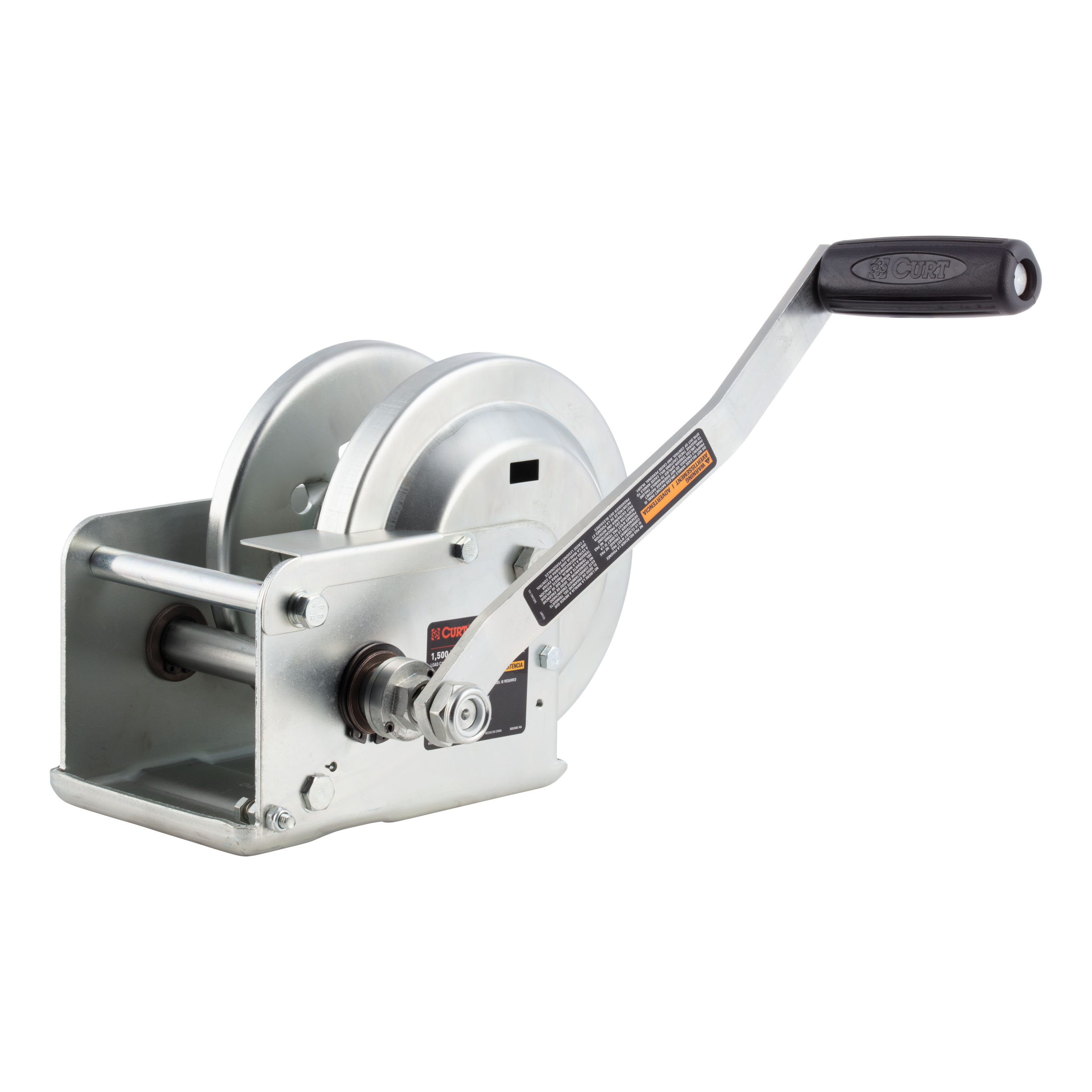 CURT Hand-Crank Brake Winch, 1,500 lbs, 5:1 Gear Ratio, 10.6" Handle thumbnail 0