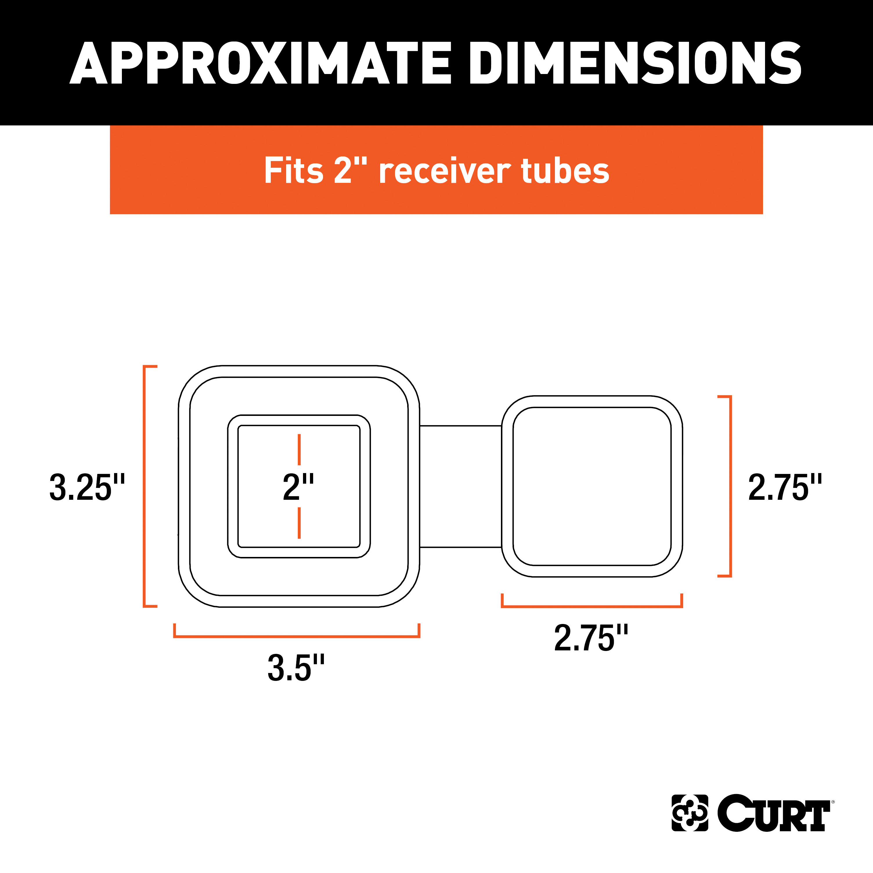 CURT 2" Rubber Hitch Tube Cover Trailer Hitch Cover thumbnail 2
