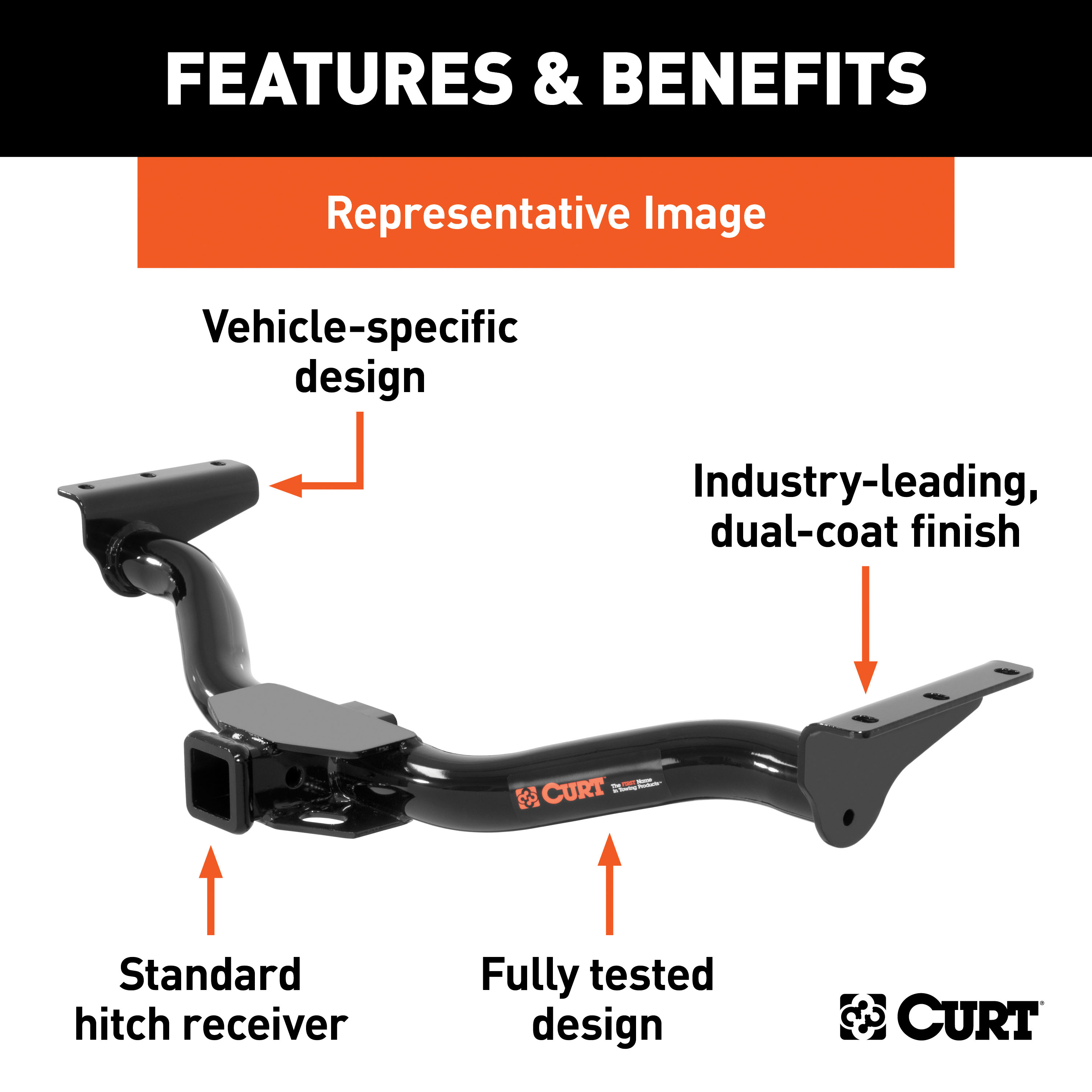 CURT Class 3 Trailer Hitch, 2" Receiver, Select Ford F-250, F-350 Super Duty Trailer Hitch thumbnail 1