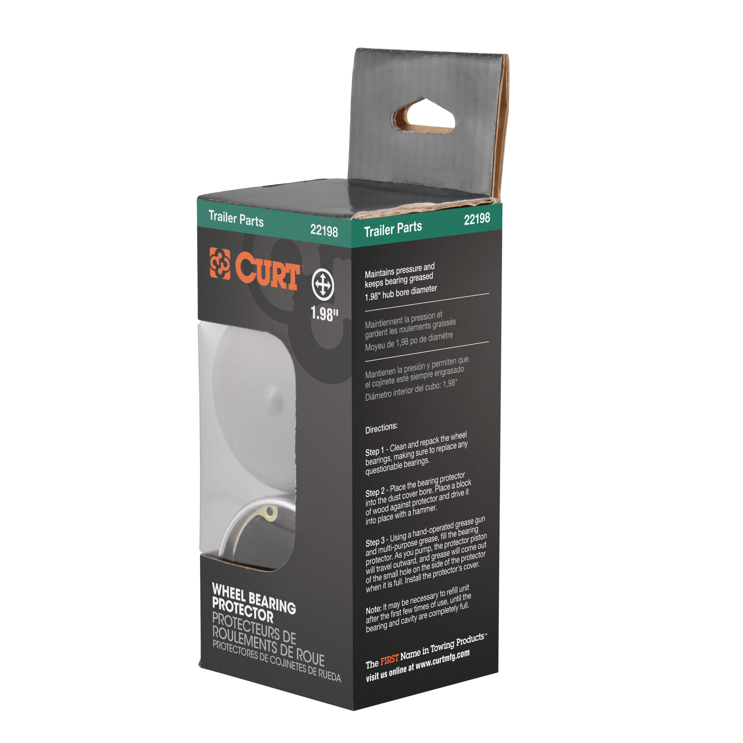 CURT 1.98" Bearing Protectors & Covers (2-Pack) Wheel Bearing Dust Cap thumbnail 2