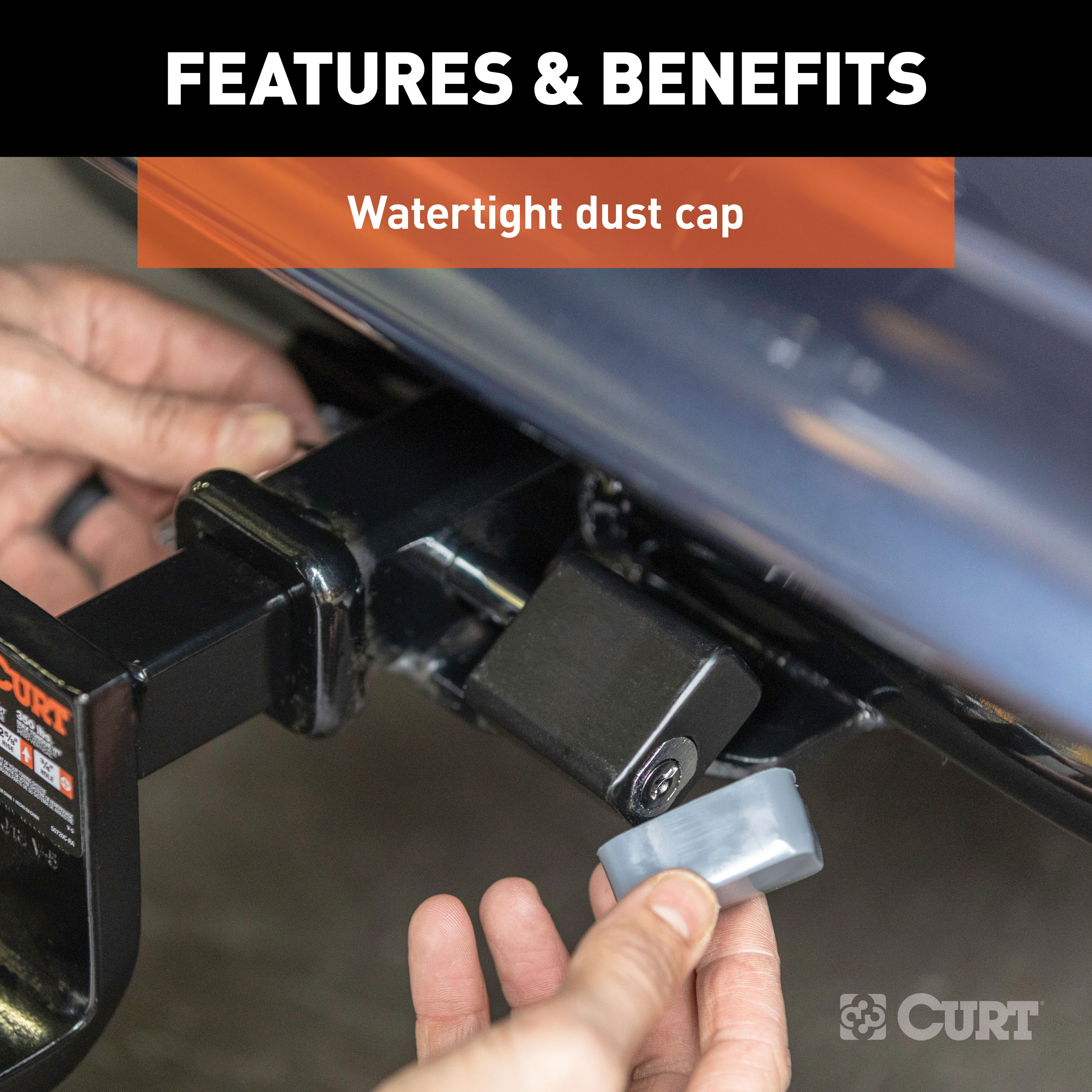 CURT 1/2" Hitch Lock (1-1/4" Receiver, Deadbolt, Chrome) Trailer Hitch Lock thumbnail 4